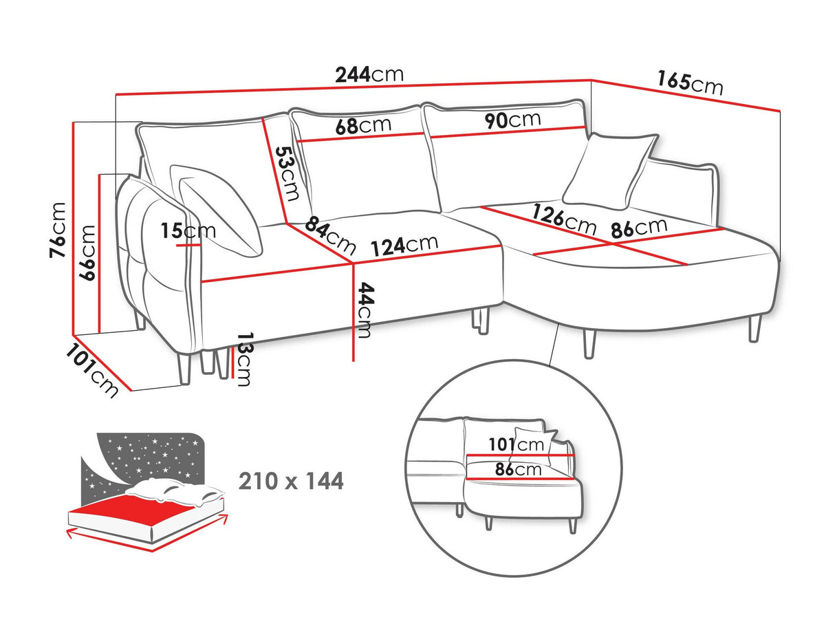 Sarokkanapé Narożnik SYCYLIA, Szín: Onega 07, Változatok: Balos