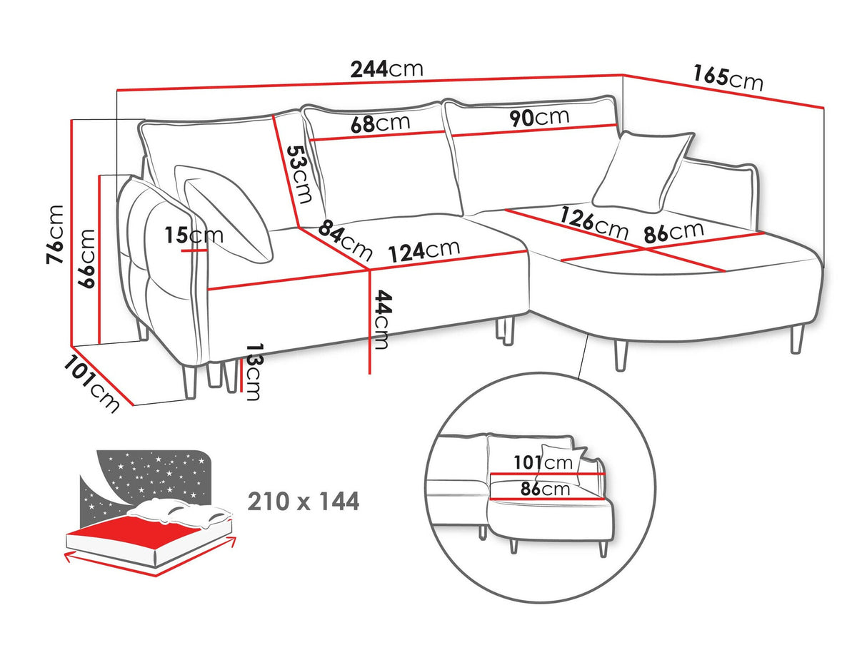 Sarokkanapé Narożnik SYCYLIA, Szín: Onega 11, Változatok: Balos