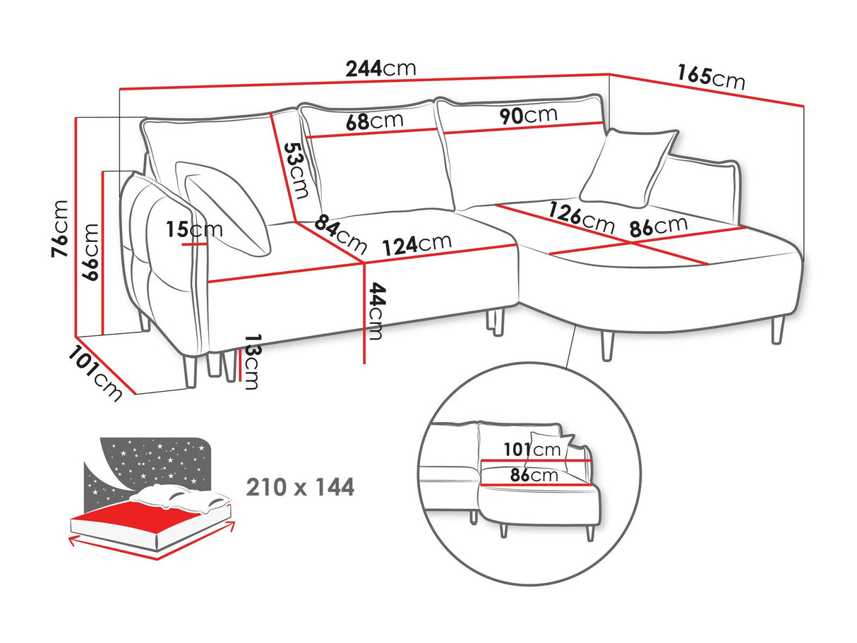 Sarokkanapé Narożnik SYCYLIA, Szín: Onega 14, Változatok: Balos
