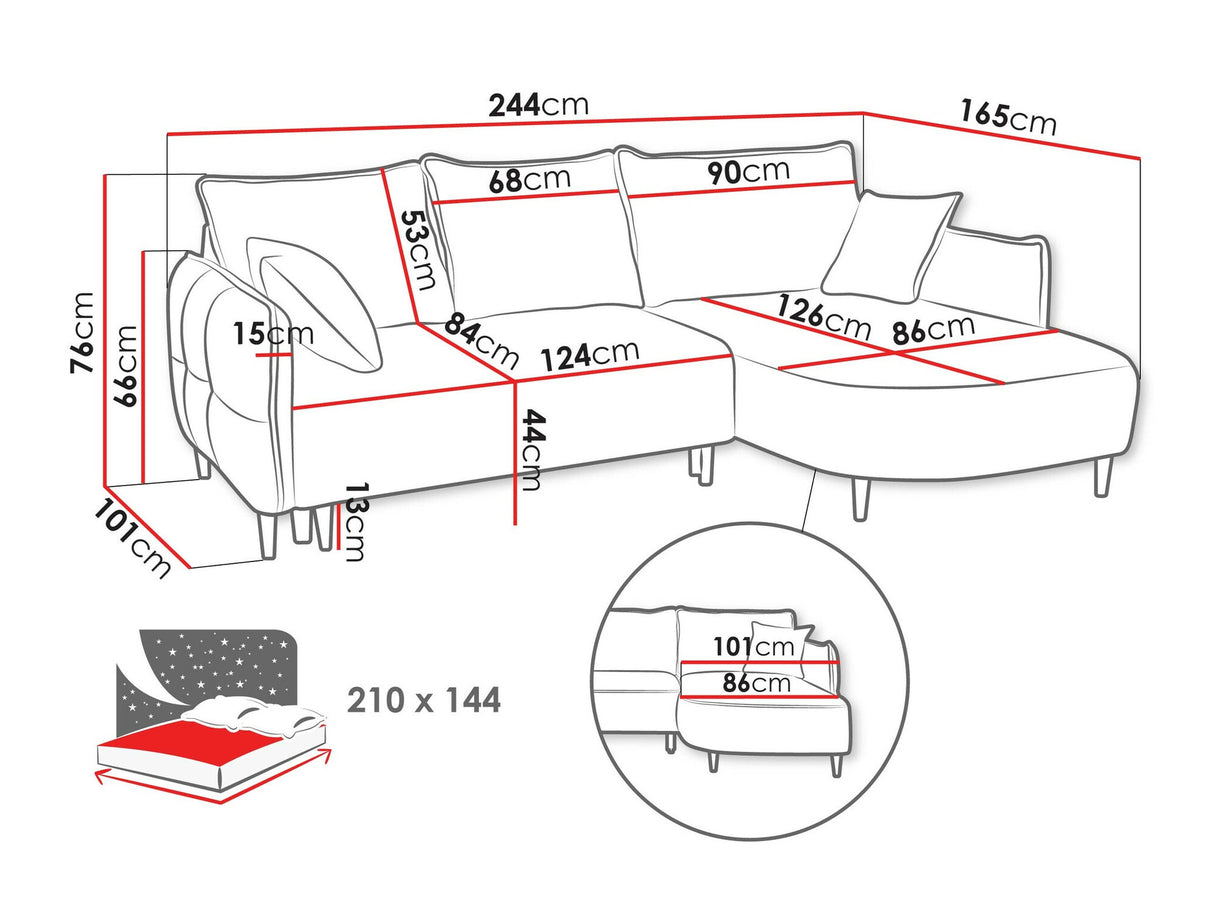Sarokkanapé Narożnik SYCYLIA, Szín: Onega 14, Változatok: Jobbos