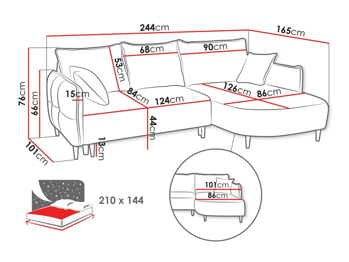 Sarokkanapé Narożnik SYCYLIA, Szín: Onega 15, Változatok: Jobbos