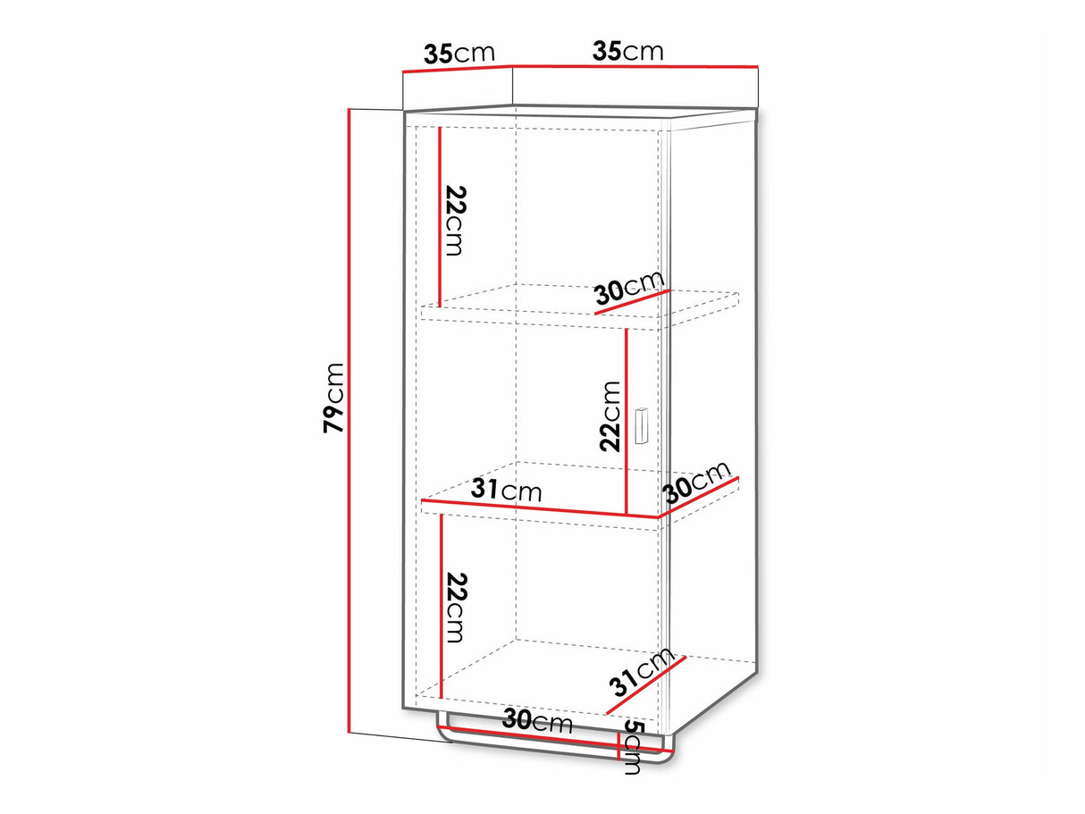 Fali fürdőszoba szekrény Szafka łazienkowa wisząca 78 EXITO 11, Szín: Fehér + Fényes fehér