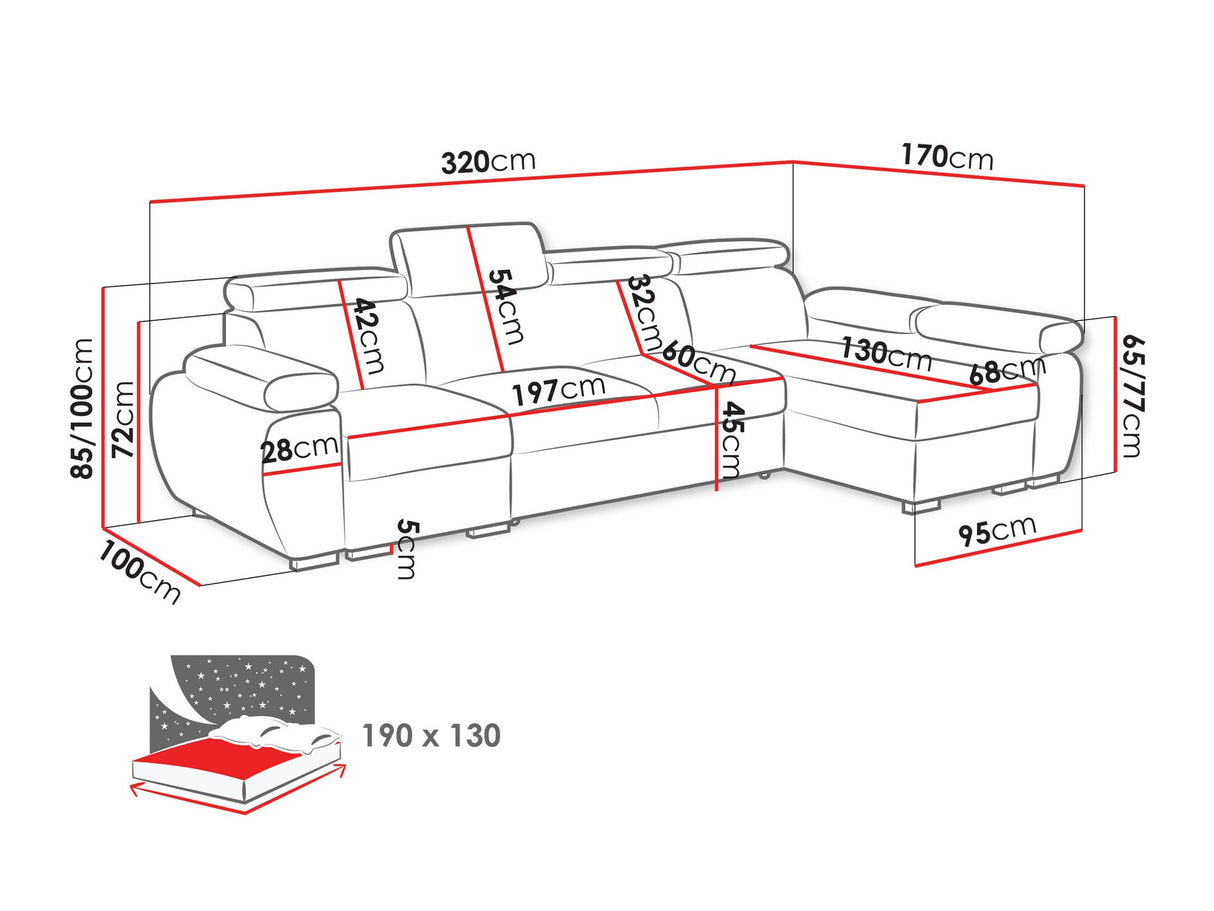 Sarokkanapé Narożnik BOSTON 1p(65), Szín: Kronos 22, Változatok: Jobbos