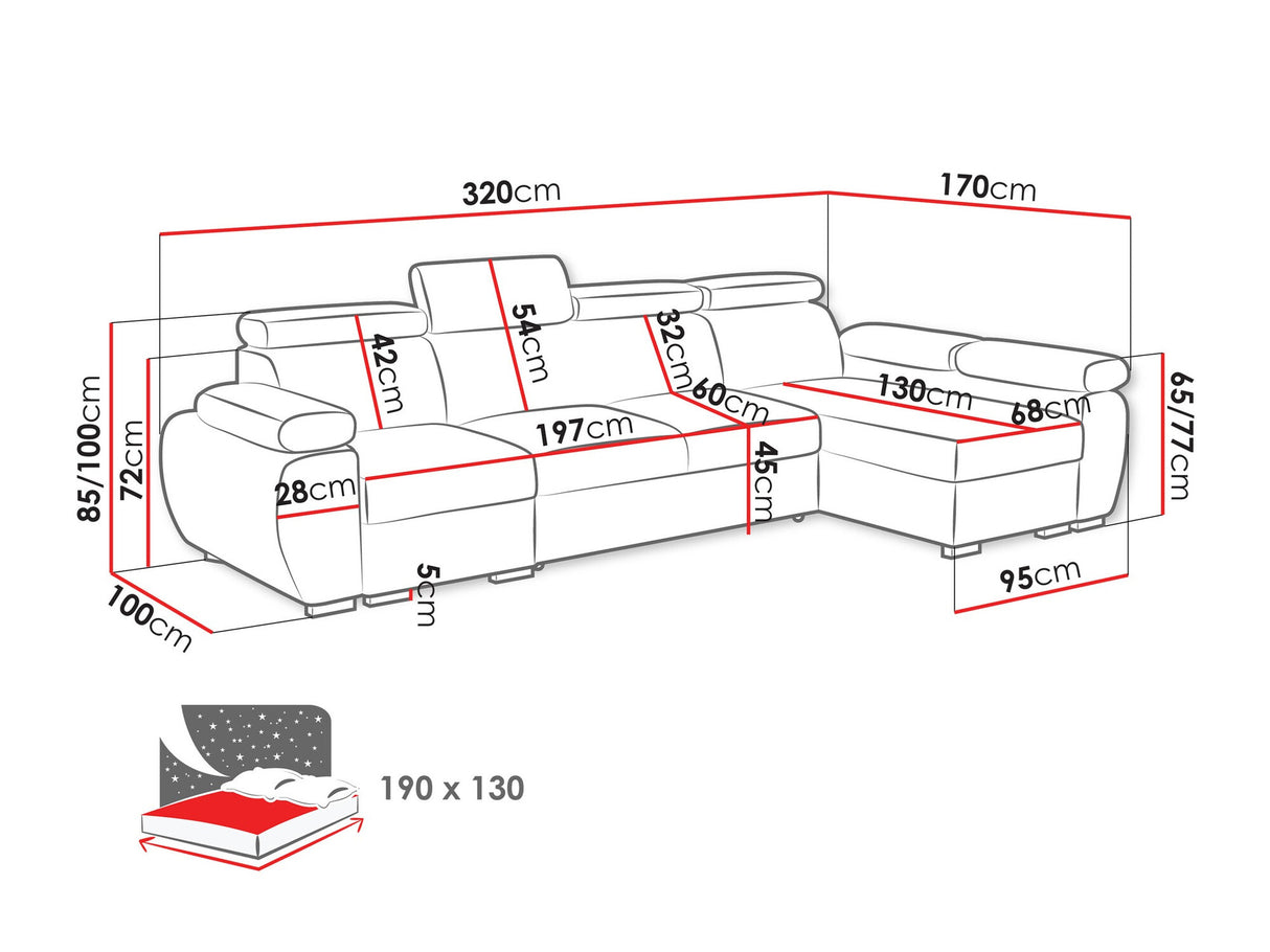 Sarokkanapé Narożnik BOSTON 1p(65), Szín: Paros 04, Változatok: Jobbos