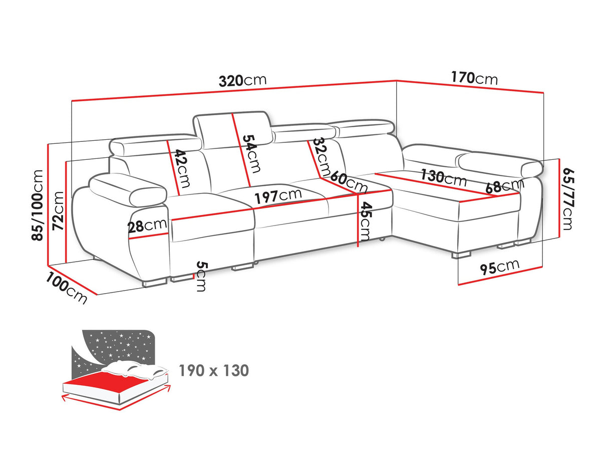 Sarokkanapé Narożnik BOSTON 1p(65), Szín: Paros 05, Változatok: Jobbos