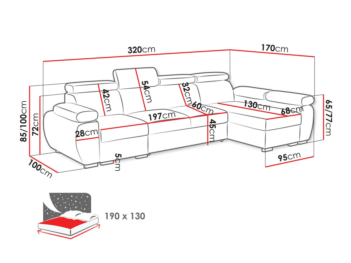 Sarokkanapé Narożnik BOSTON 1p(65), Szín: Aragon 14, Változatok: Jobbos