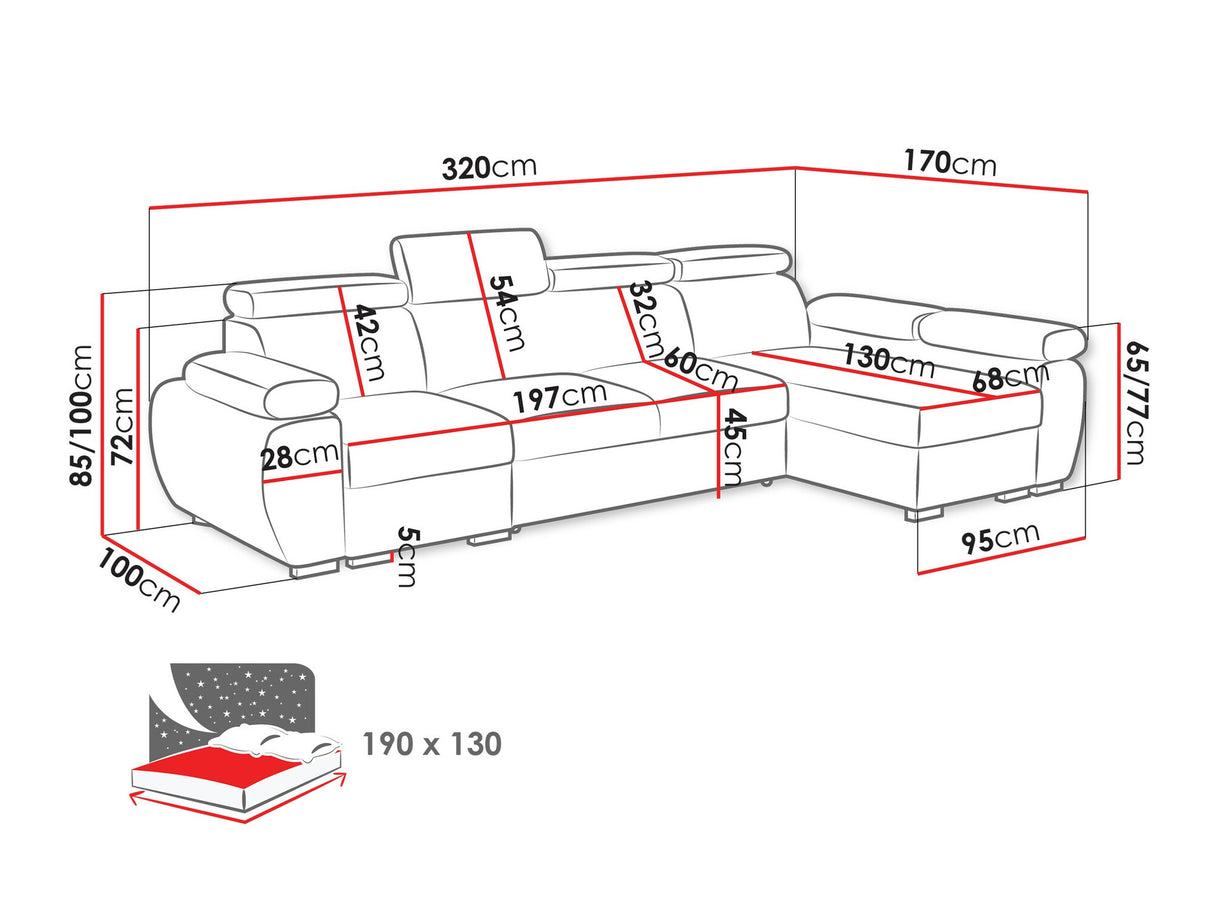 Sarokkanapé Narożnik BOSTON 1p(65), Szín: Aragon 20, Változatok: Jobbos