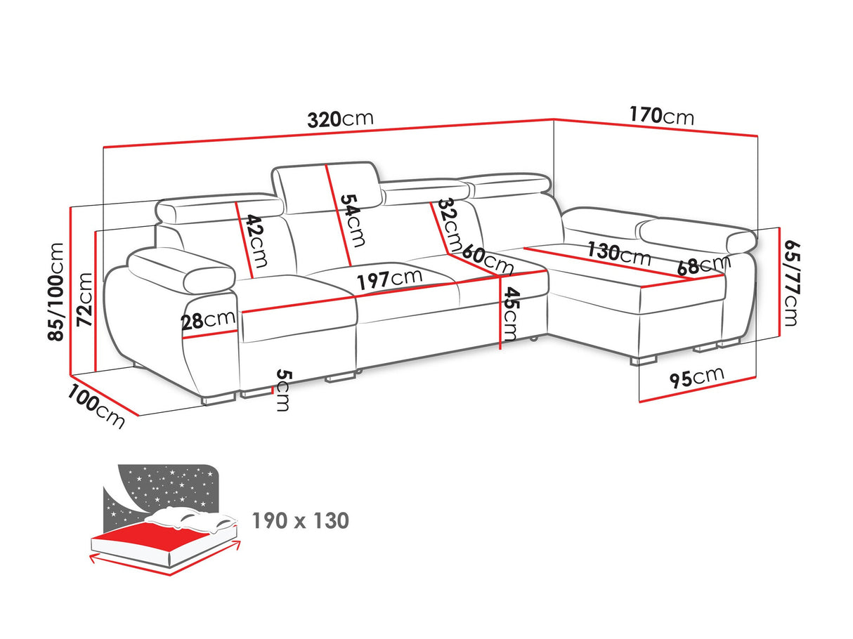 Sarokkanapé Narożnik BOSTON 1p(65), Szín: Aragon 80, Változatok: Balos