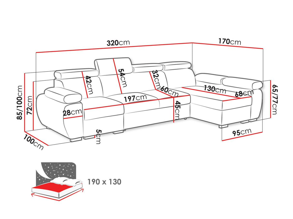 Sarokkanapé Narożnik BOSTON 1p(65), Szín: Aragon 80, Változatok: Jobbos