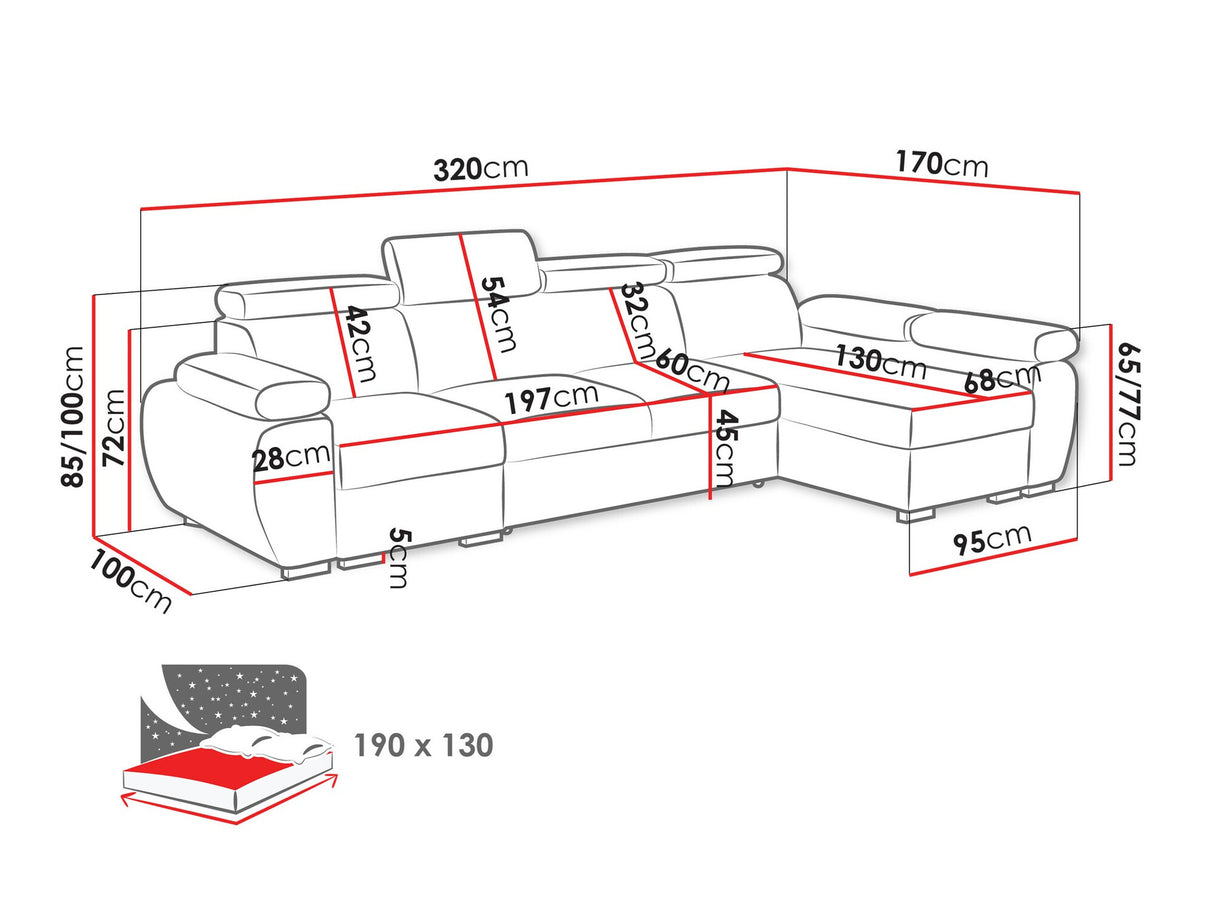 Sarokkanapé Narożnik BOSTON 1p(65), Szín: Aragon 90, Változatok: Balos