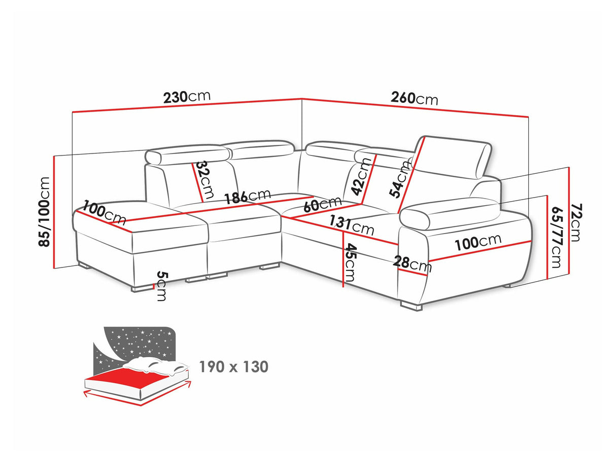 Sarokkanapé Narożnik BOSTON 2r+R+1p, Szín: Kronos 22, Változatok: Balos