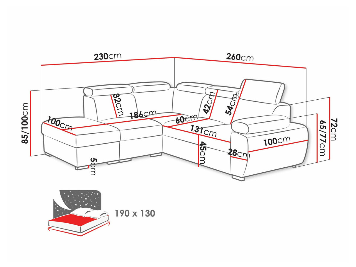 Sarokkanapé Narożnik BOSTON 2r+R+1p, Szín: Paros 04, Változatok: Balos