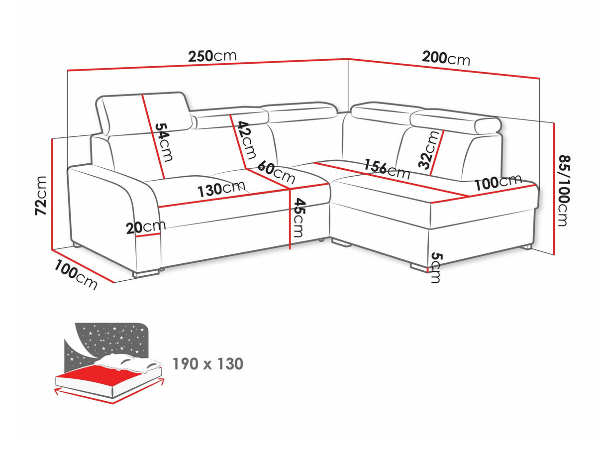 Sarokkanapé Narożnik OSLO 2r, Szín: Crown 15, Változatok: Balos