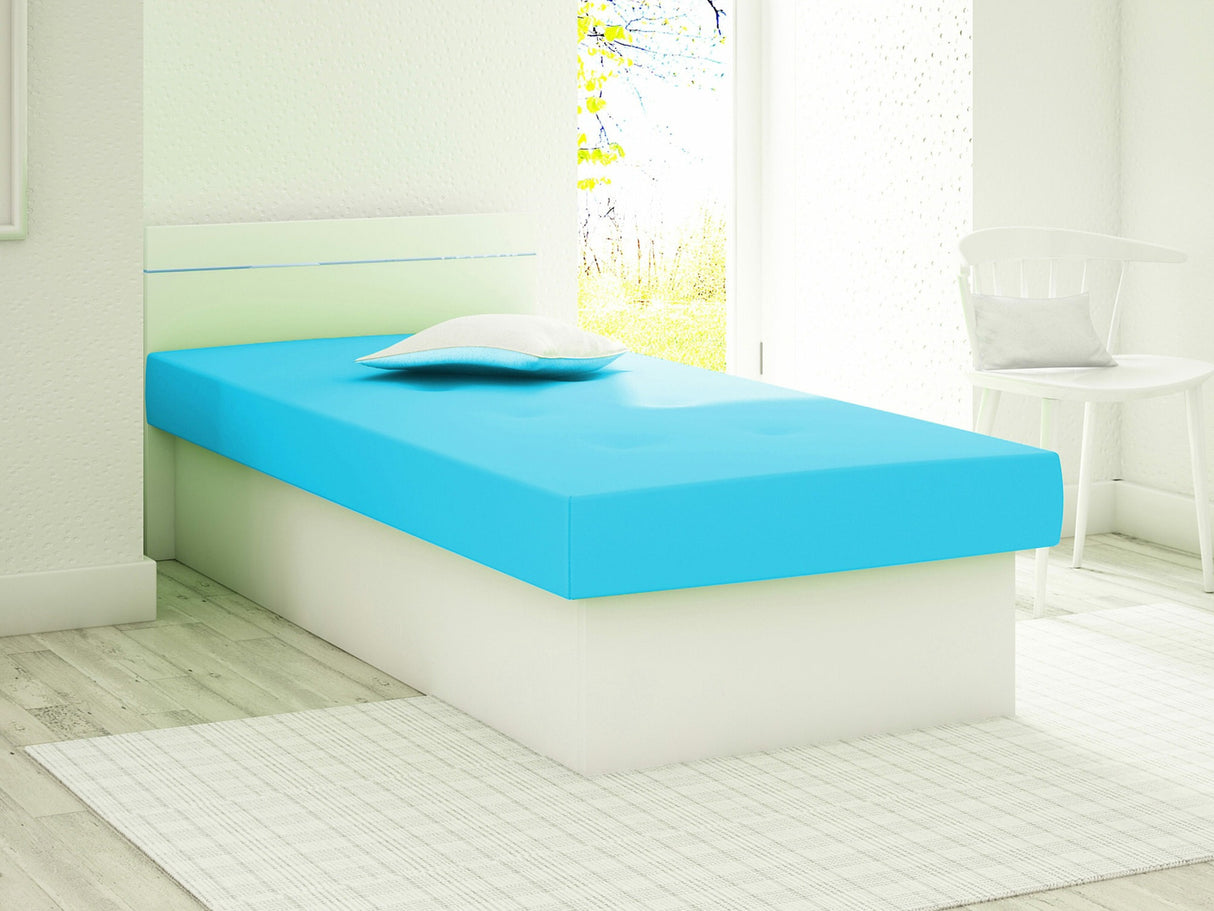 Ágy Berta Bis (Nikroguta Bis), Keret színe: Fehér, Kárpit színe: Suedine 29, Ágyneműtartó: Nem