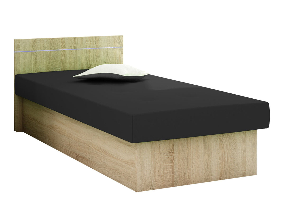 Ágy Berta Bis (Nikroguta Bis), Keret színe: Sonoma tölgy, Kárpit színe: Suedine 24, Ágyneműtartó: Nem