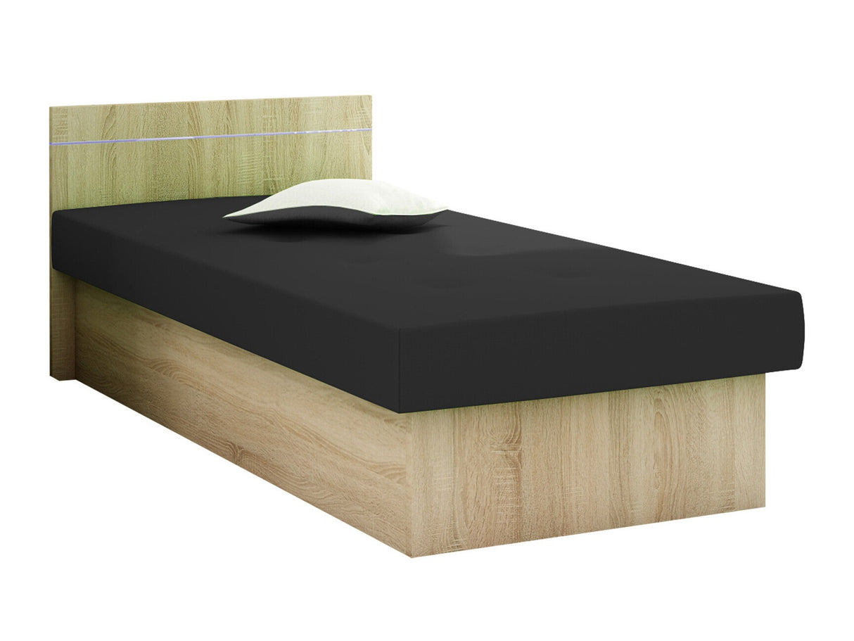 Ágy Berta Bis (Nikroguta Bis), Keret színe: Sonoma tölgy, Kárpit színe: Suedine 24, Ágyneműtartó: Igen