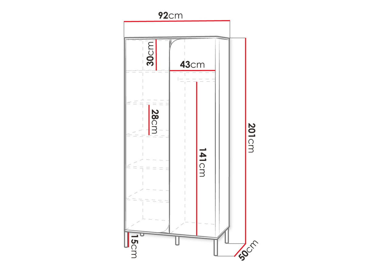 Gardróbszekrény HARMONY HR-01 - szafa dzielona 2d - kaszmir/truflowy