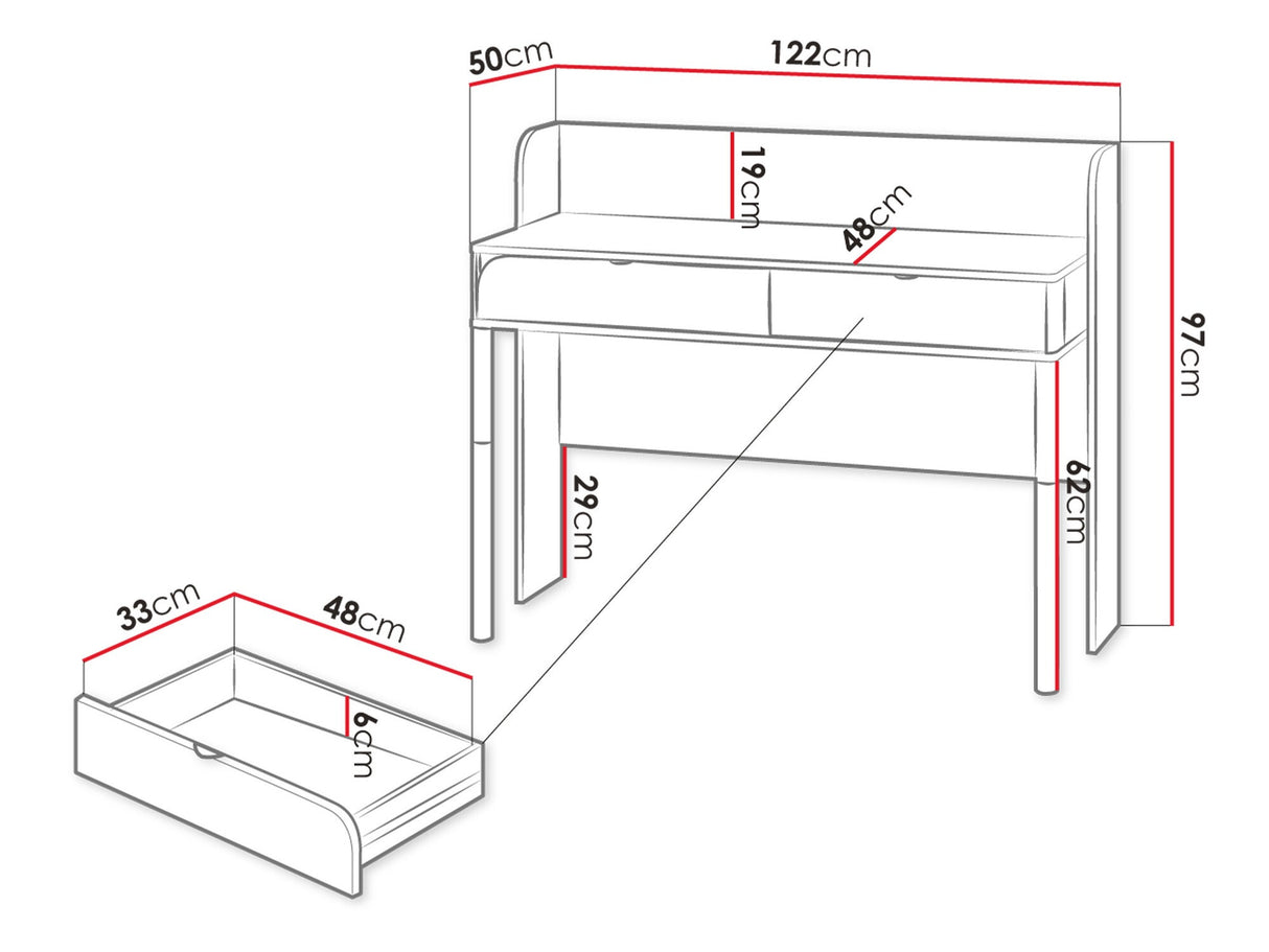 Íróasztal HARMONY HR-03 - biurko 2s - kaszmir/truflowy