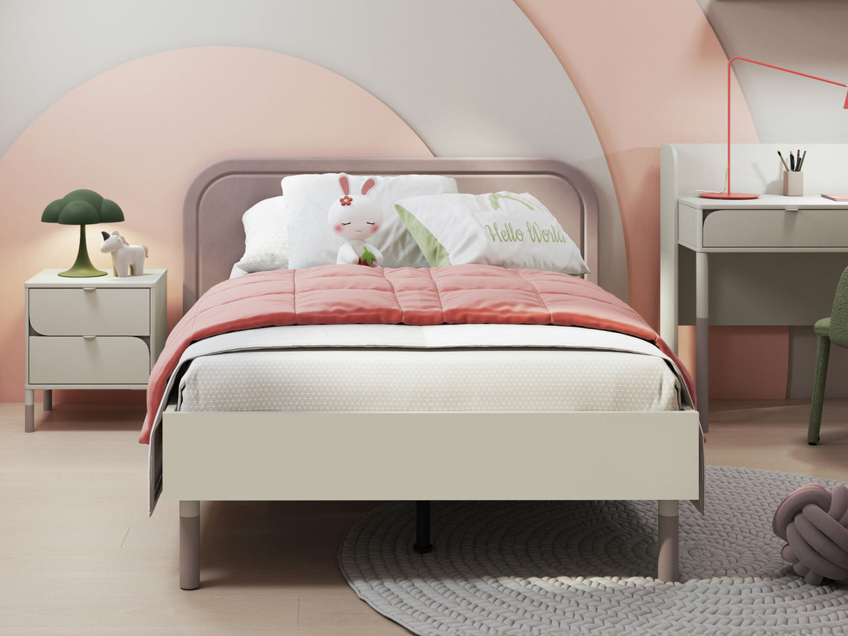 Ágy HARMONY HR-09 - łóżko 120 ze stelażem - kaszmir/truflowy, Alvó felület mérete: Alvó felület mérete 120 x 200 cm