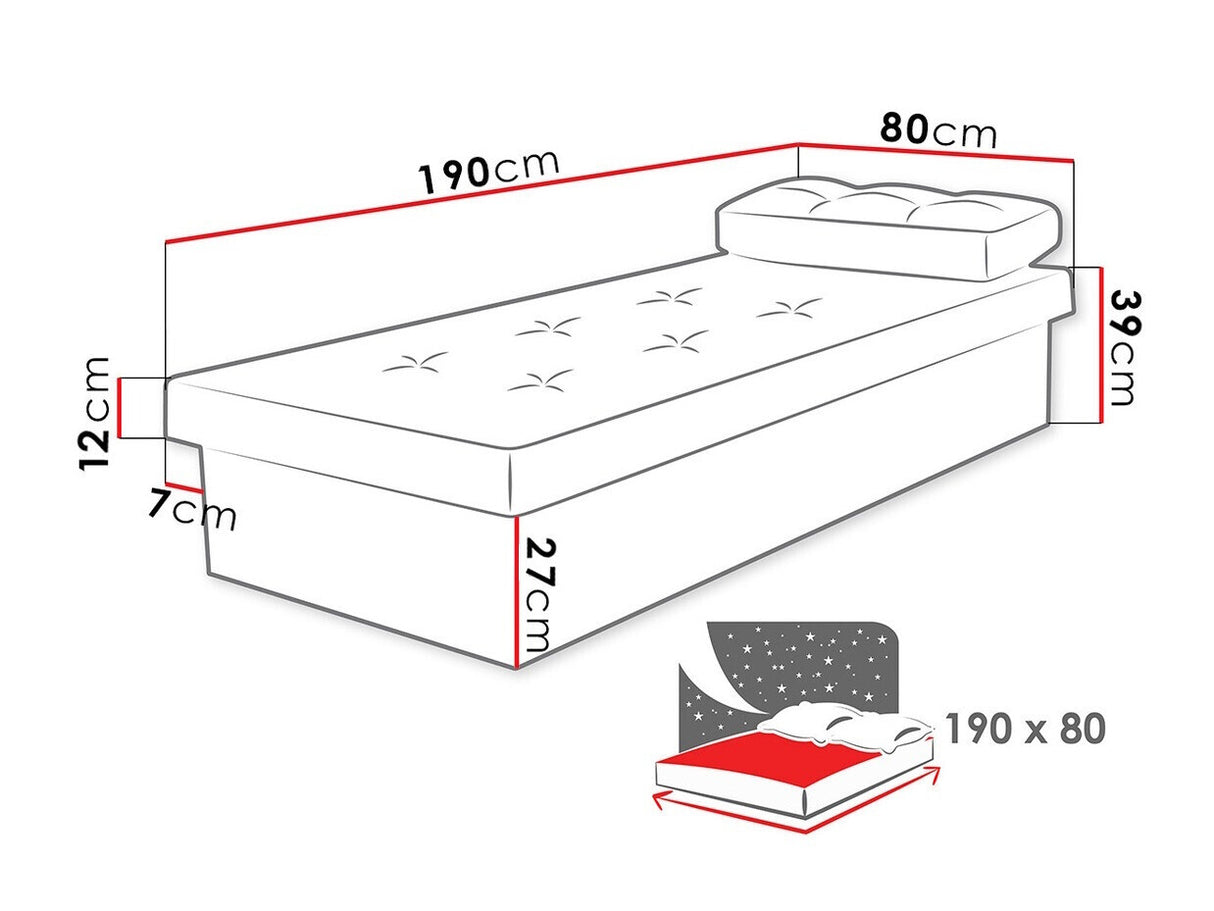 Ágy Berta (Nikroguta), Keret színe: Sötét kőris, Kárpit színe: Suedine 24, Ágyneműtartó: Nem
