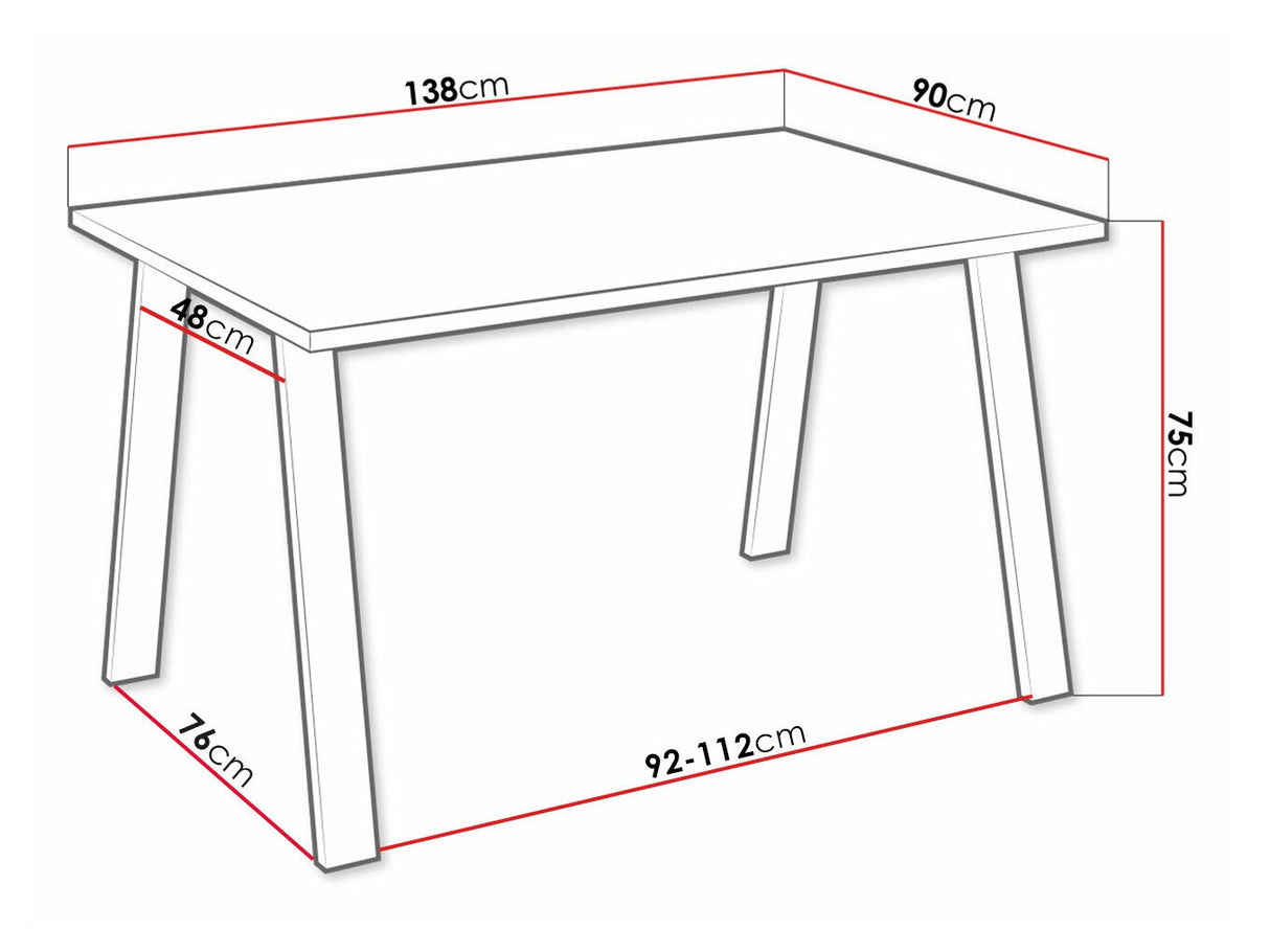 Asztal Kleo ( Klaudian 138x90 ), Szín: Artisan tölgy