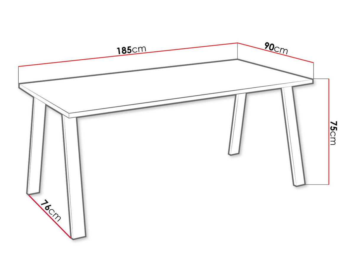Asztal Kleo ( Klaudian 185x90 ), Szín: Lándzsa tölgy