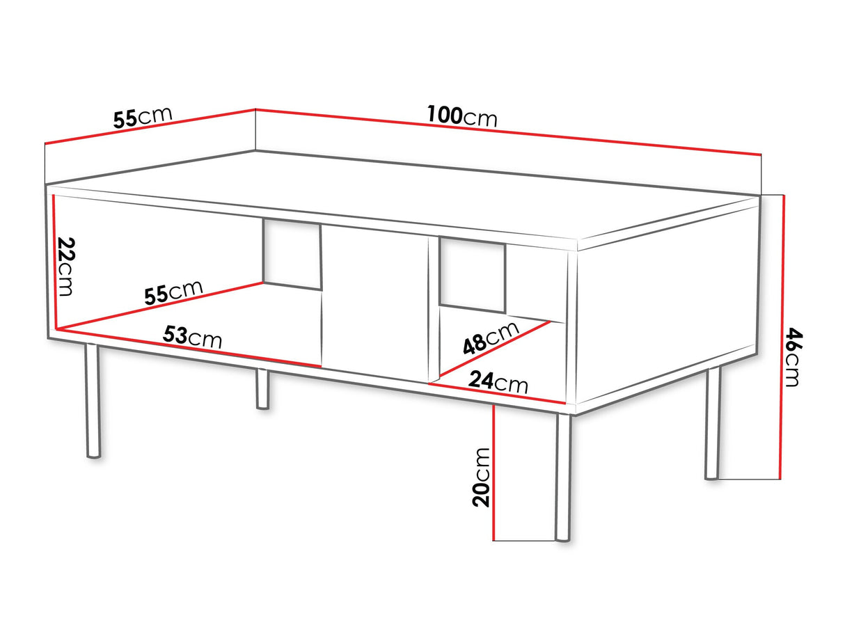 Dohányzóasztal Ława LUCCA, Szín: Fehér