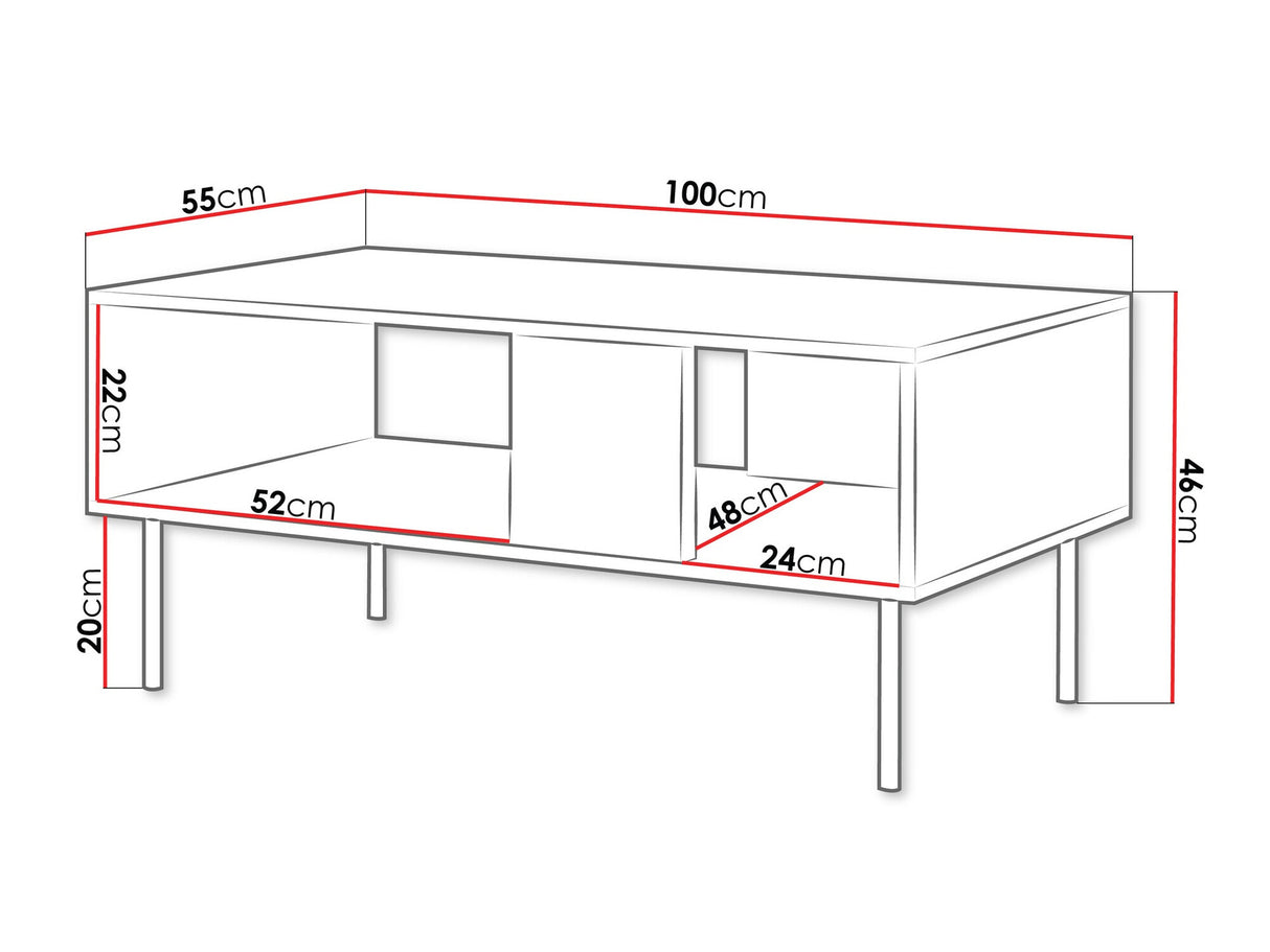Dohányzóasztal Ława TACOS Orzech Warmia