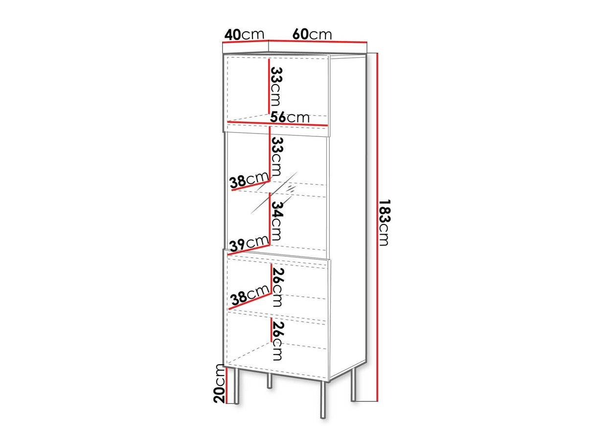 Könyvespolc Witryna TACOS Orzech Warmia