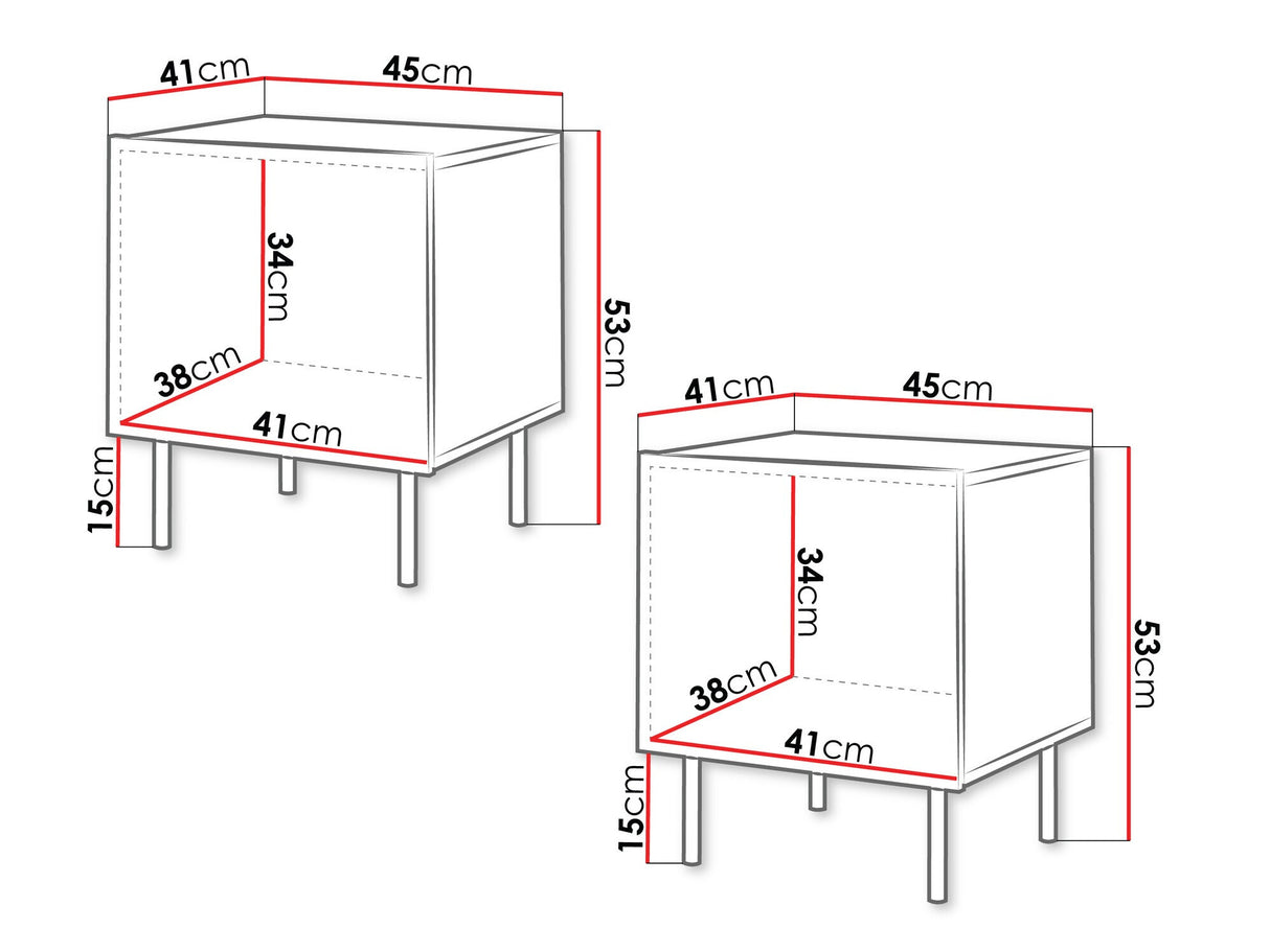 Éjjeliszekrény szett Szafka nemcna TACOS 2 szt. Orzech Warmia