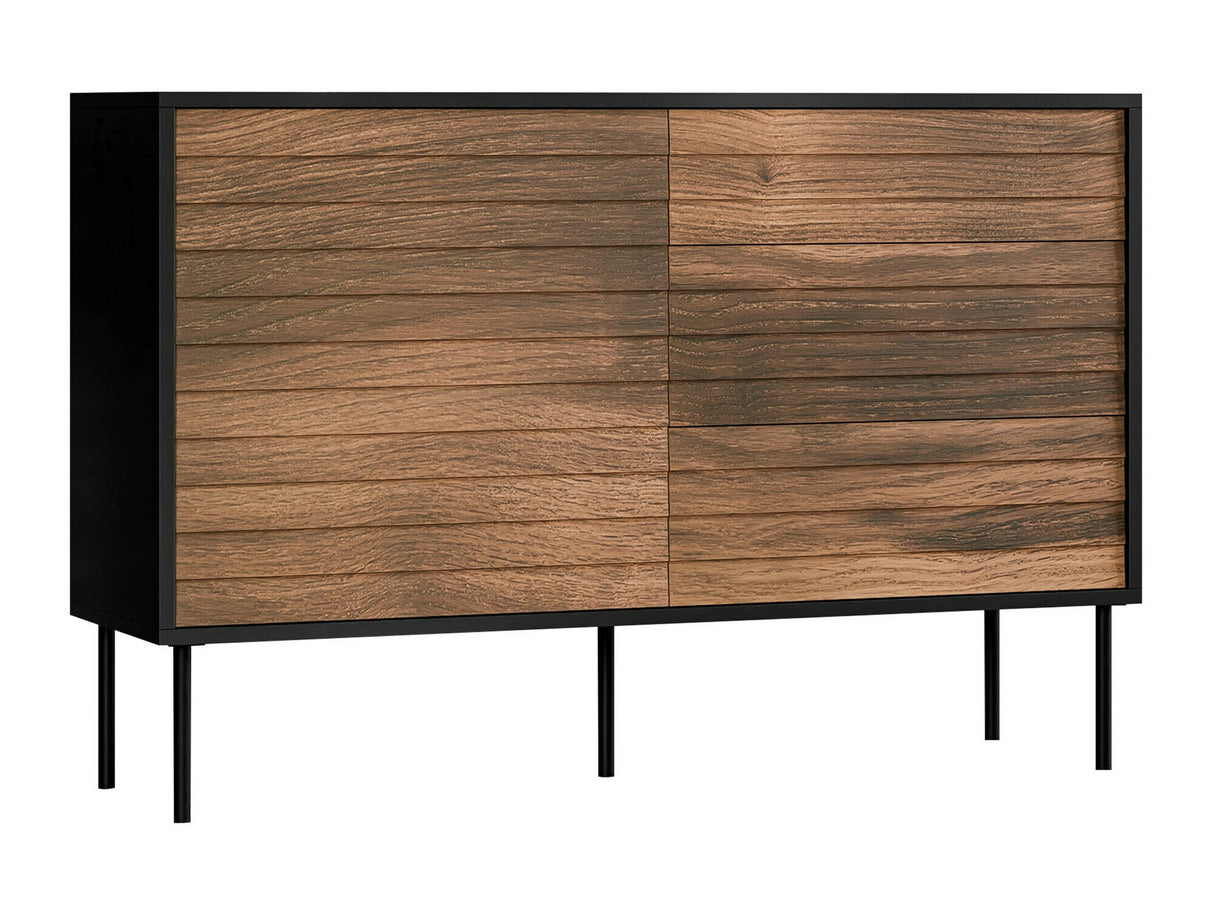 Komód Komoda CORTINA 120 1D3S, Szín: Dió + Fekete