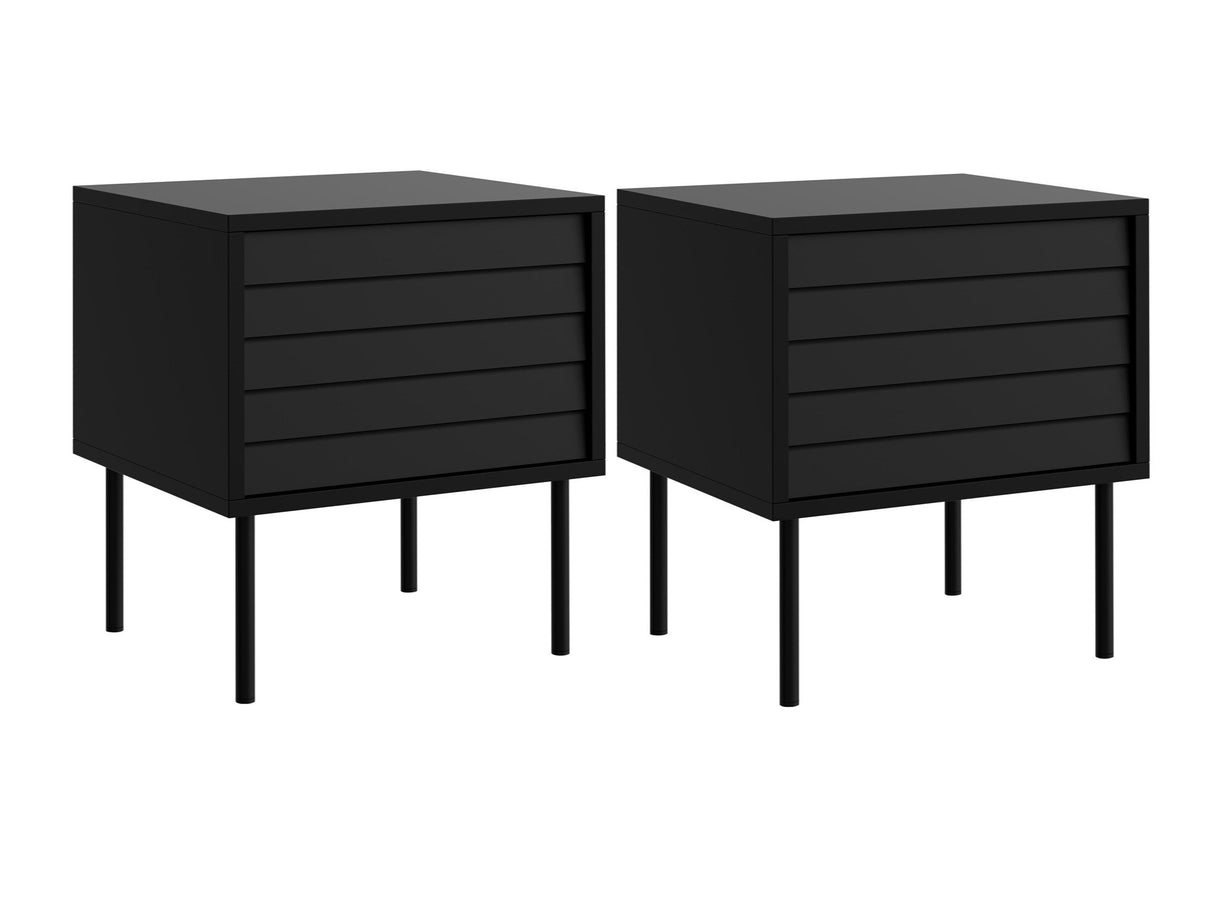 Éjjeliszekrény szett Stolik nemcny CORTINA 2szt., Szín: Fekete