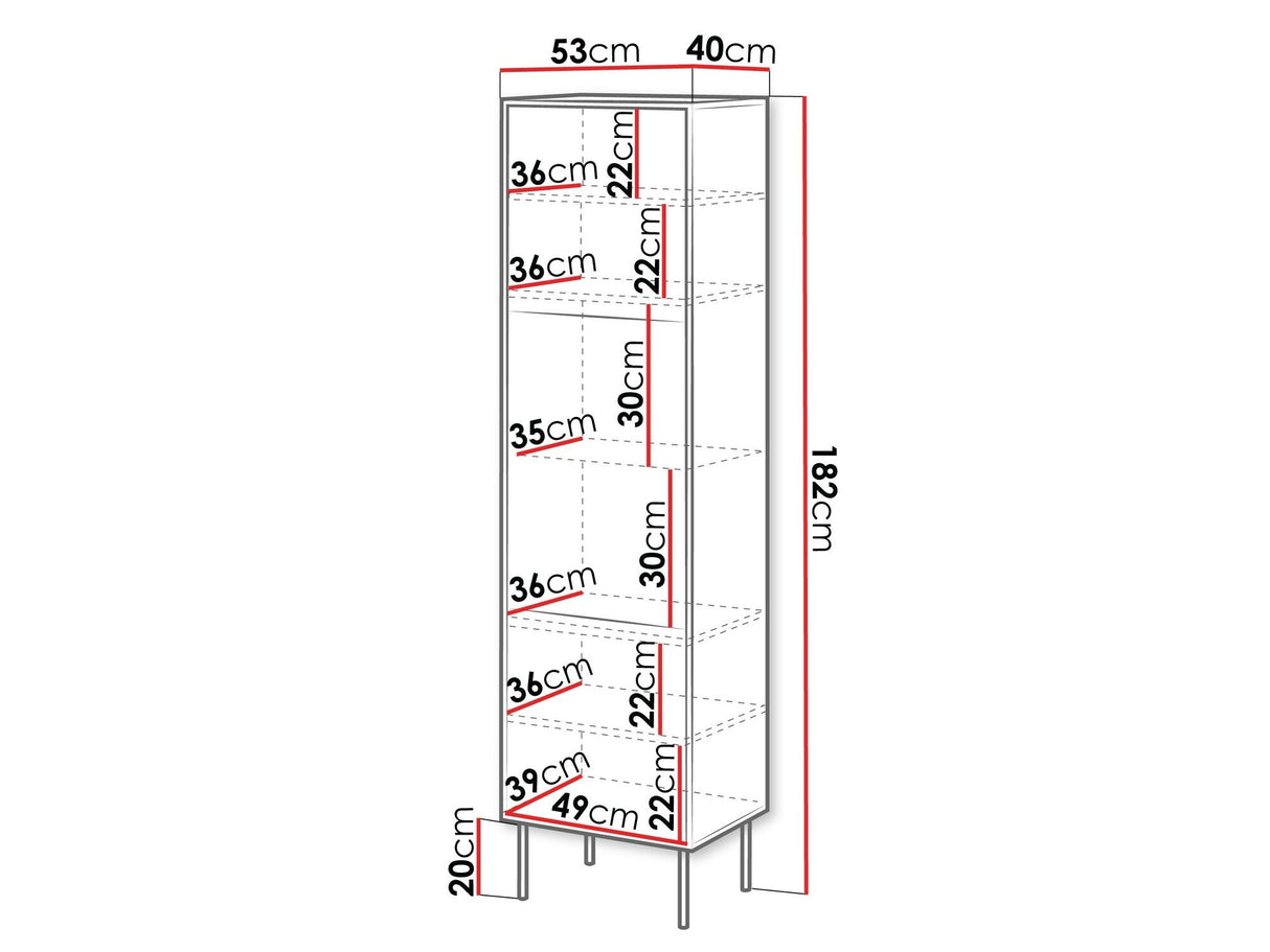 Könyvespolc Witryna CORTINA, Szín: Fekete