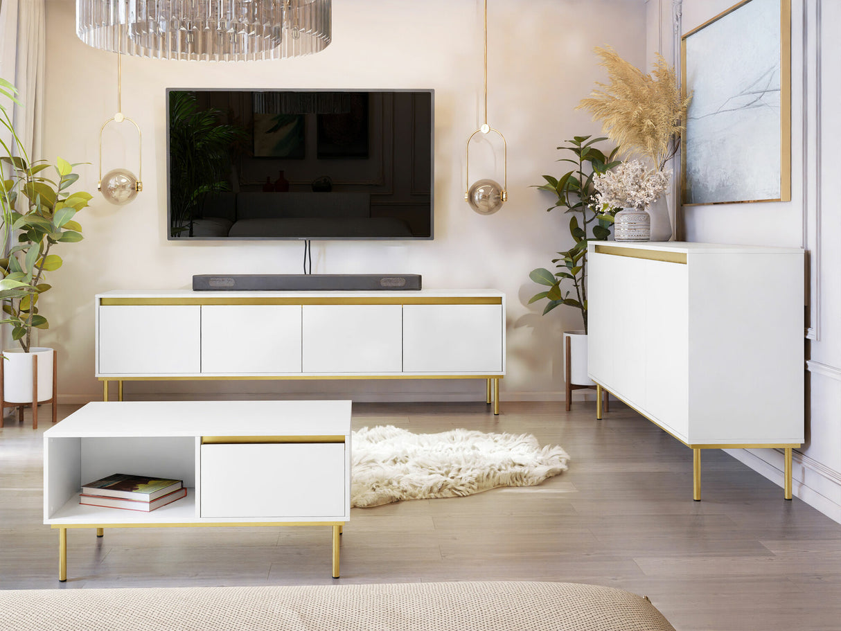 Dohányzóasztal Stolik kawowy CARMESI, Szín: Fehér