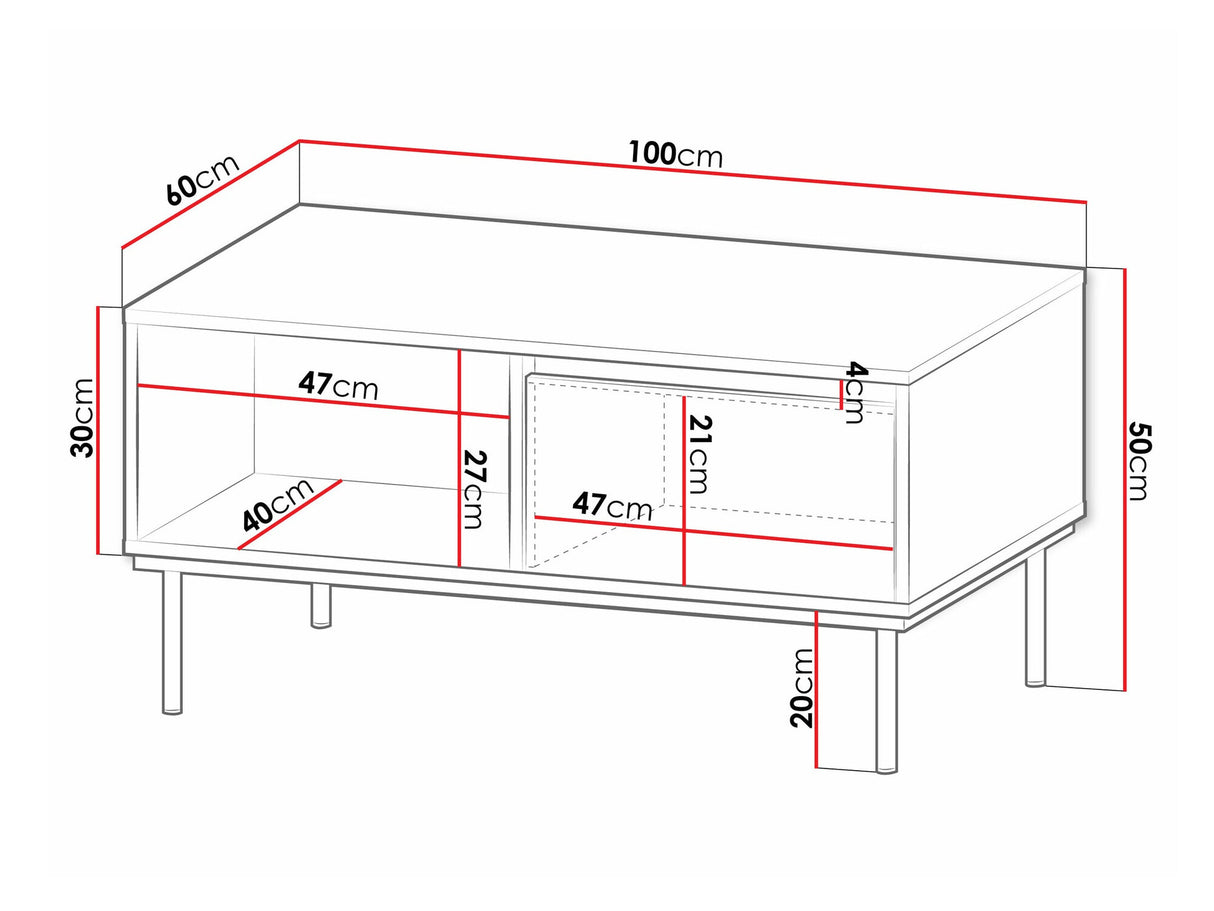 Dohányzóasztal Stolik kawowy CARMESI, Szín: Fehér