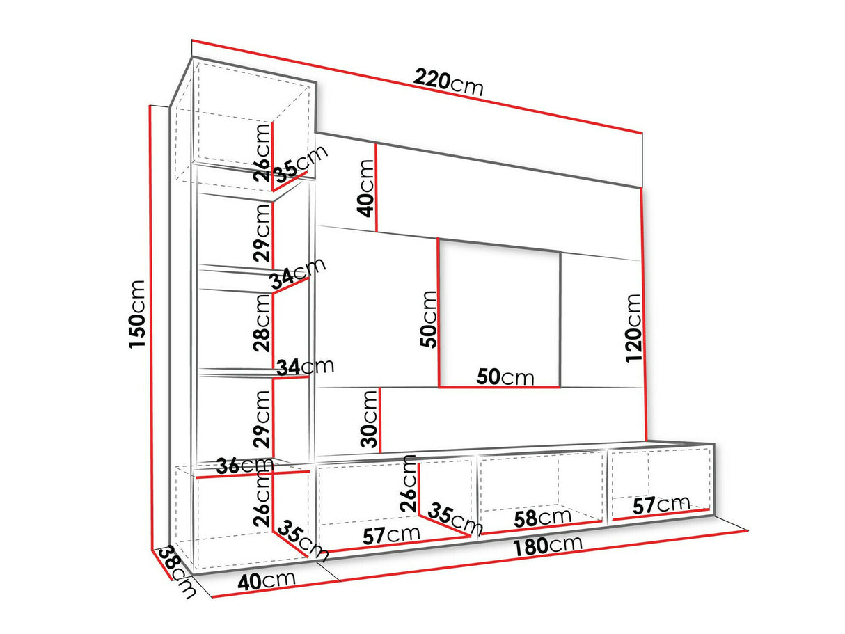 Nappali szett Meblościanka DEROMI II, Szín: Fehér + Fehér márvány