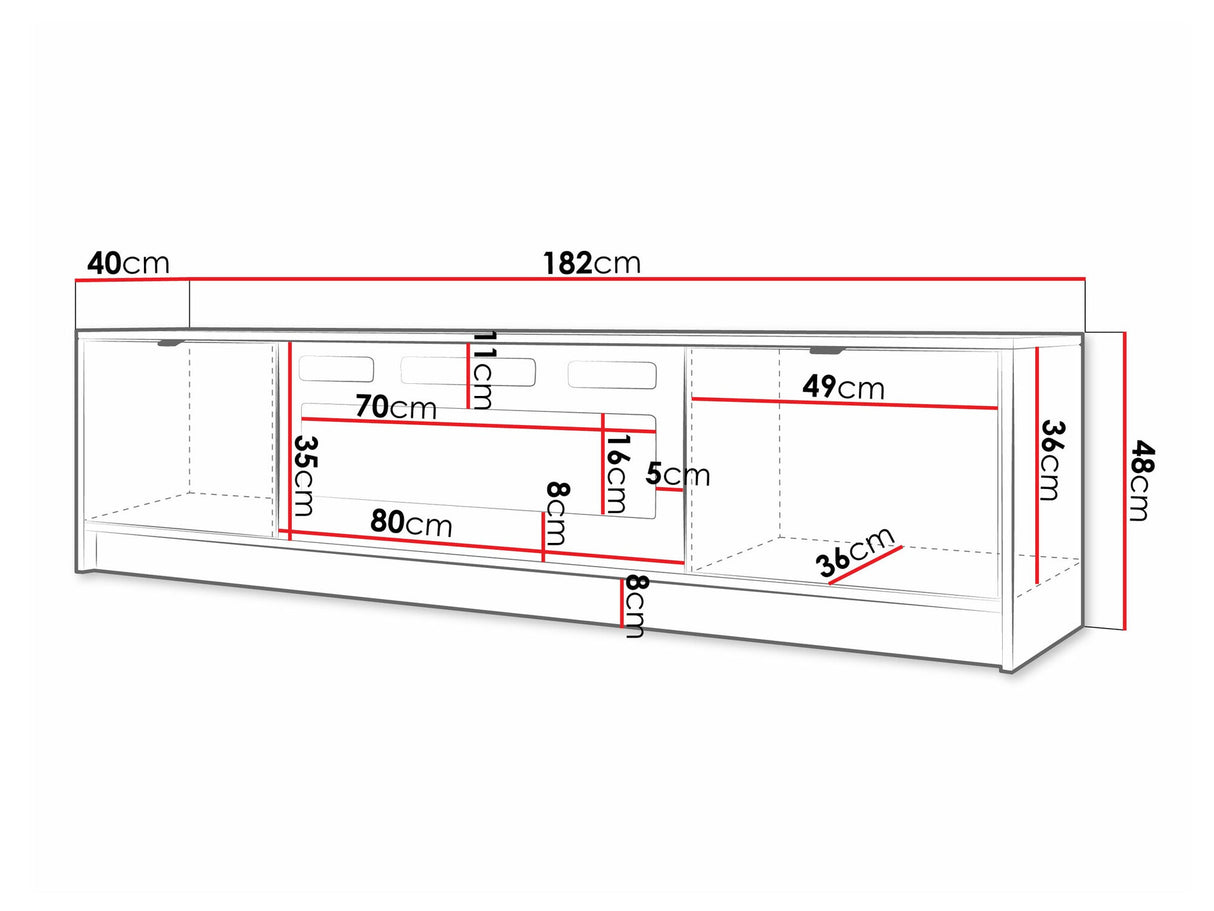 TV-állvány Szafka RTV EF TIRENO + kominek, Szín: Fehér
