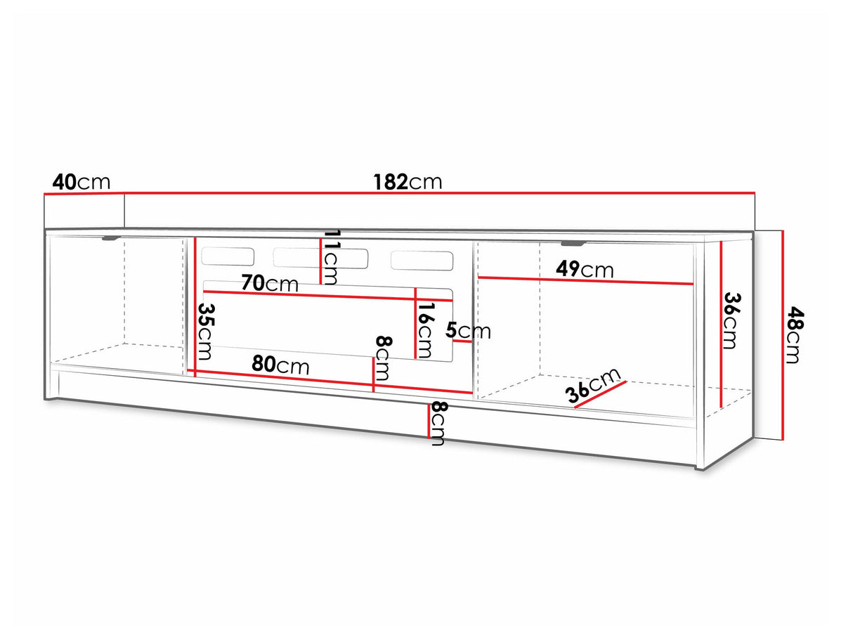 TV-állvány Szafka RTV EF TIRENO + kominek, Szín: Fekete