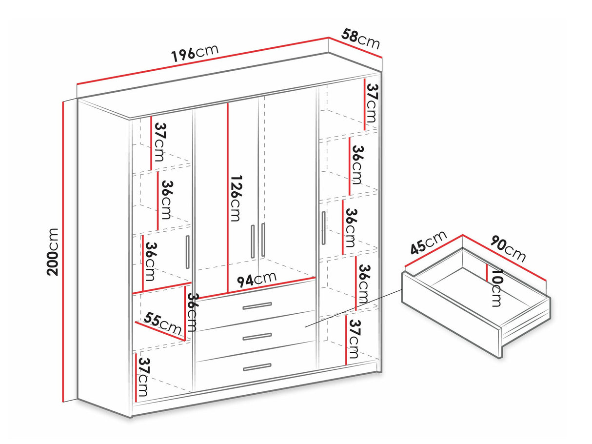 Gardróbszekrény BALI D4
