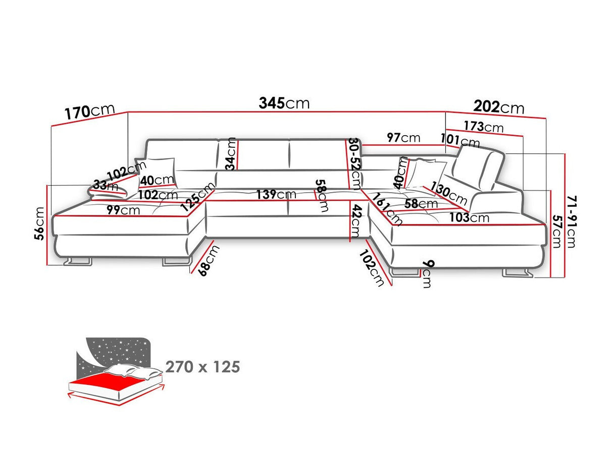 Sarokkanapé Kiságyere BIS (Alvin Bis) Toptextil, Szín: Abriamo 03, Változatok: Balos
