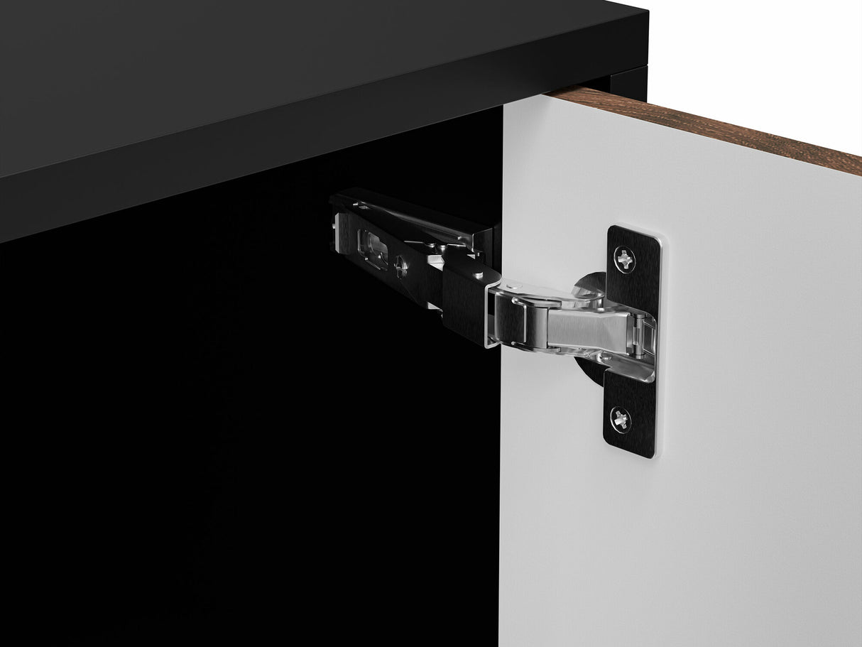 Szekrény Komoda CORTINA 200 4D, Szín: Dió + Fekete