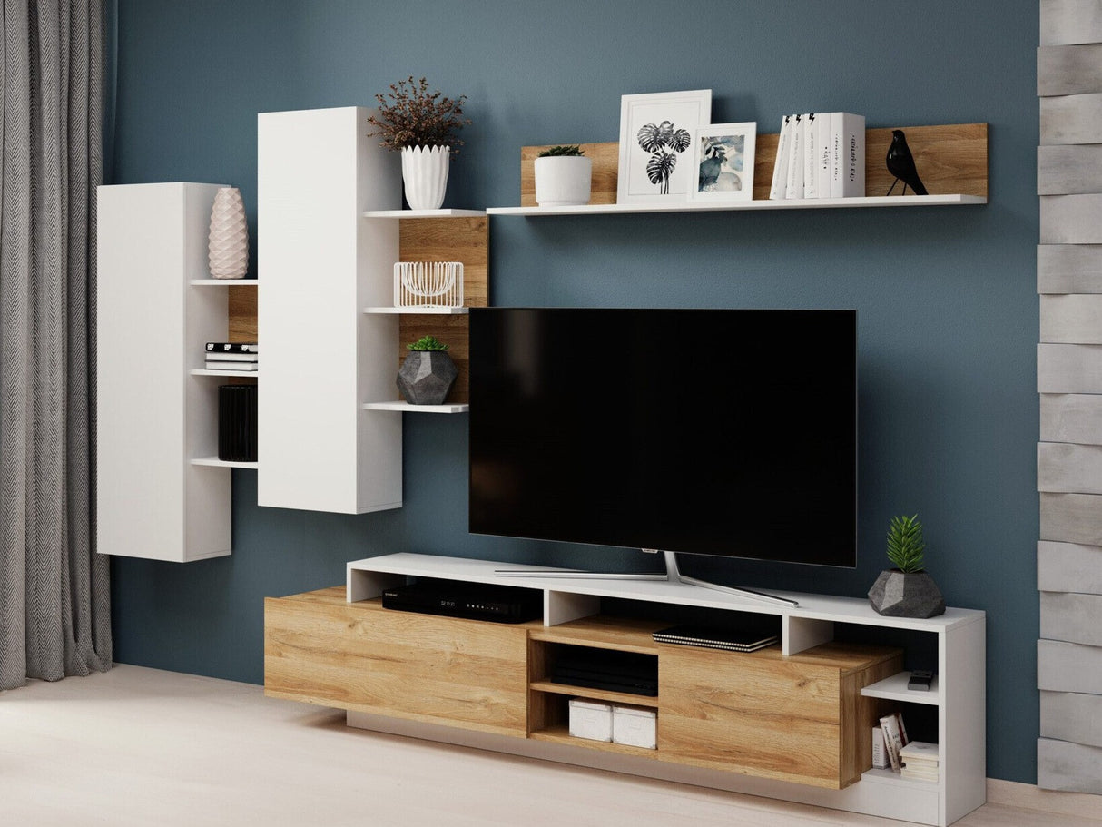 Nappali szett Meblościanka ALVA Biały / Grande tölgy