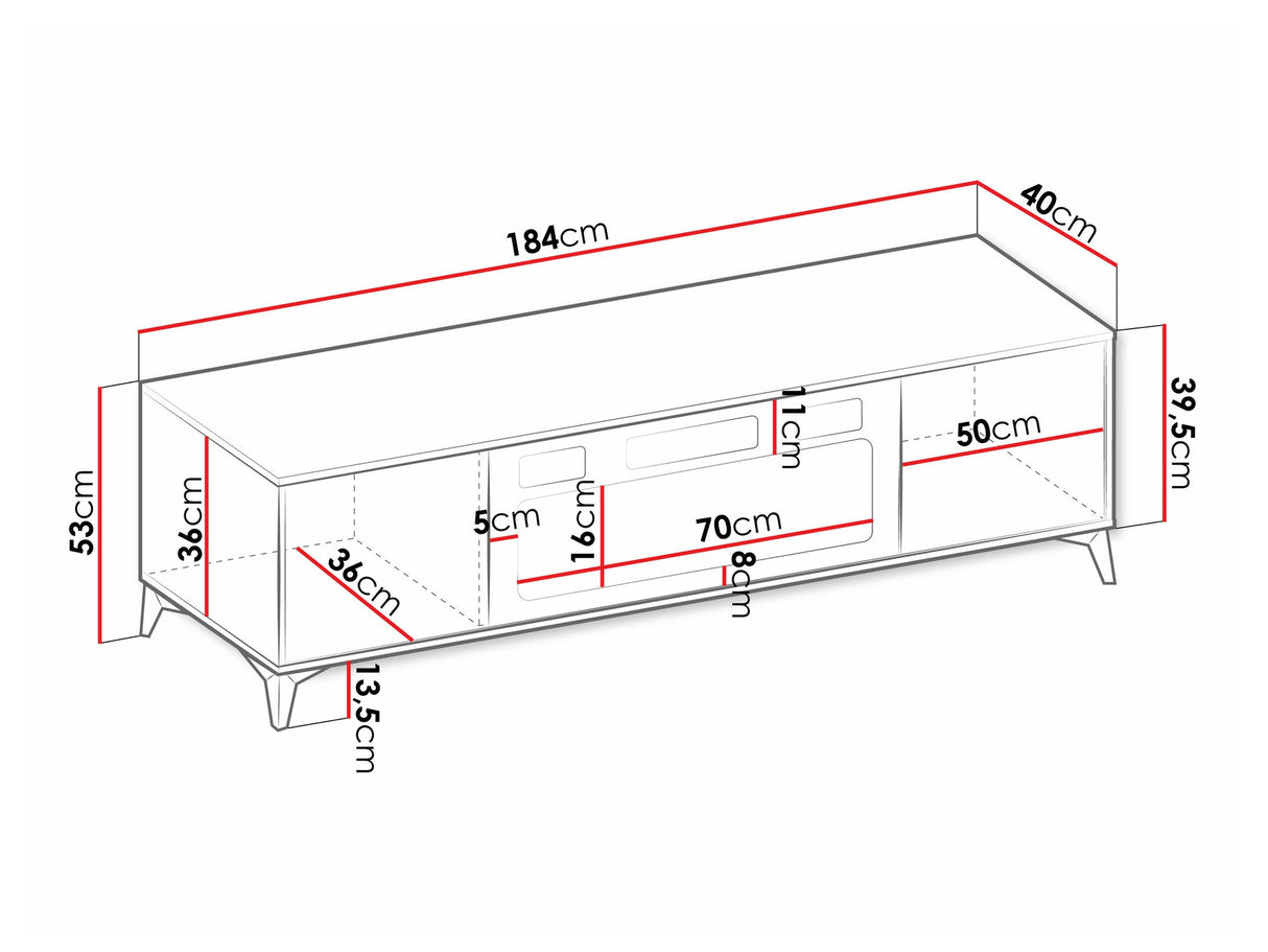 TV-állvány Szafka RTV 2D EF XYLIX + kominek Beż Piaskowy Kominek: Czarny