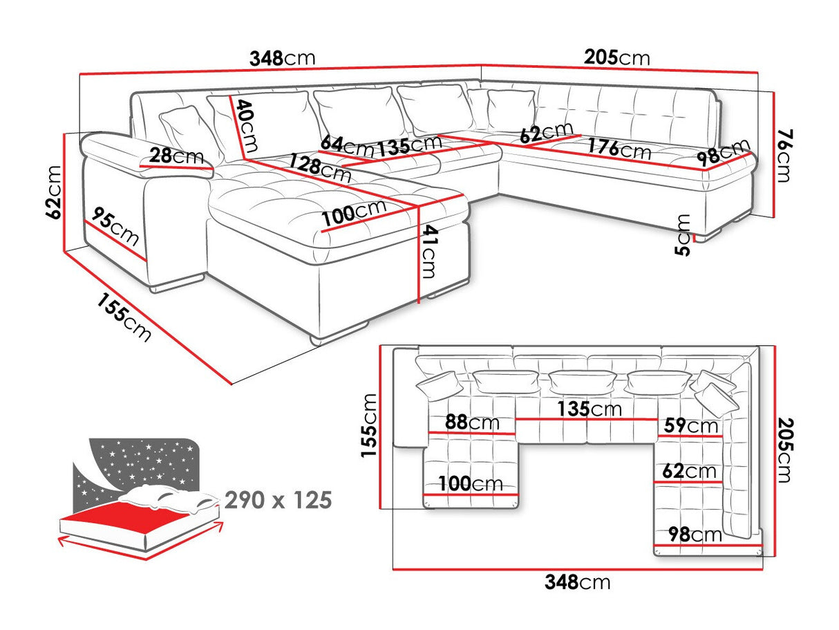 Sarokkanapé Niko (Tony Premium) Toptextil, Szín: Baloo 2074, Változatok: Balos