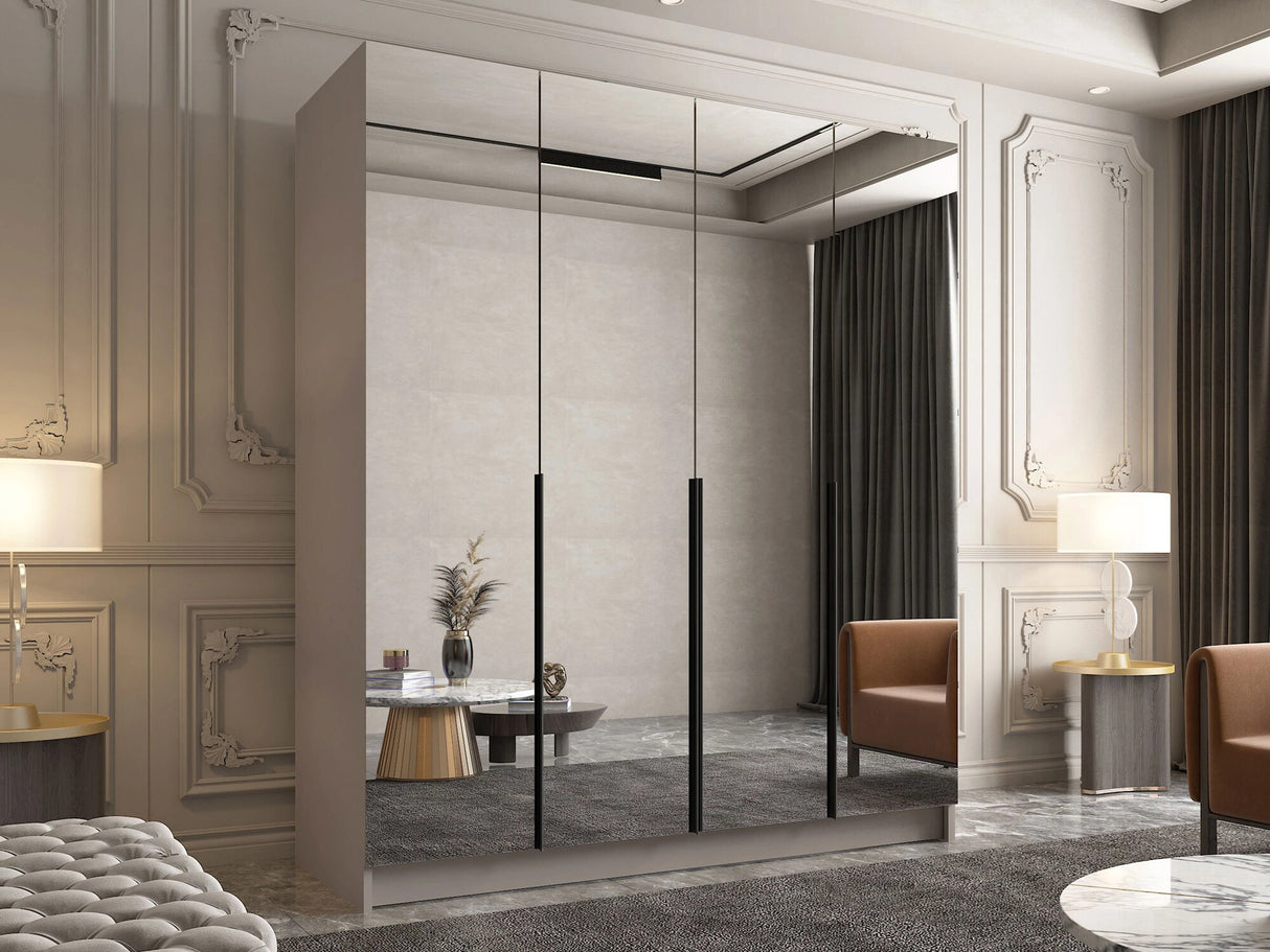 Gardróbszekrény Szafa SANTI III, Szín: Kasmír + Fekete