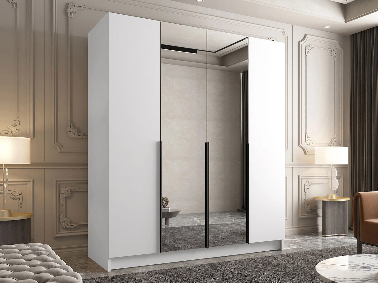 Gardróbszekrény Szafa SANTI II, Szín: Fehér + Fekete