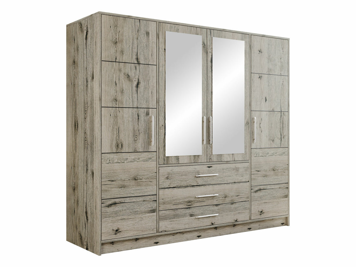 Gardróbszekrény Szafa BALI D4 Dąb Wellington/Lustro