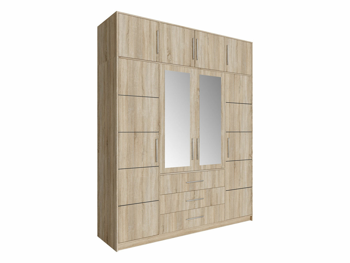Gardróbszekrény BALI D4 + Szekrény, Szín: Sonoma tölgy
