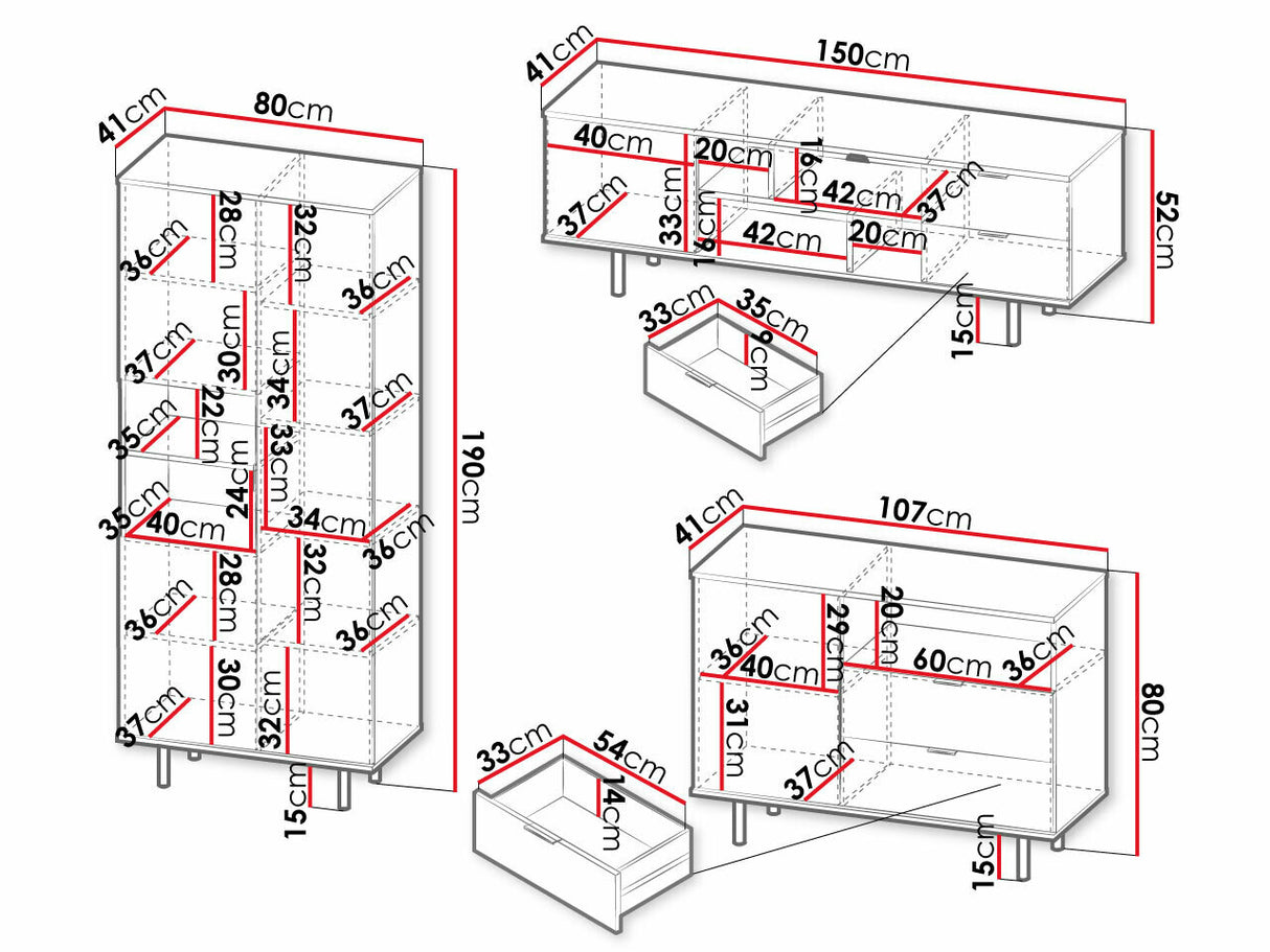 Nappali szett Meble NUBIA II, Szín: Kasmír
