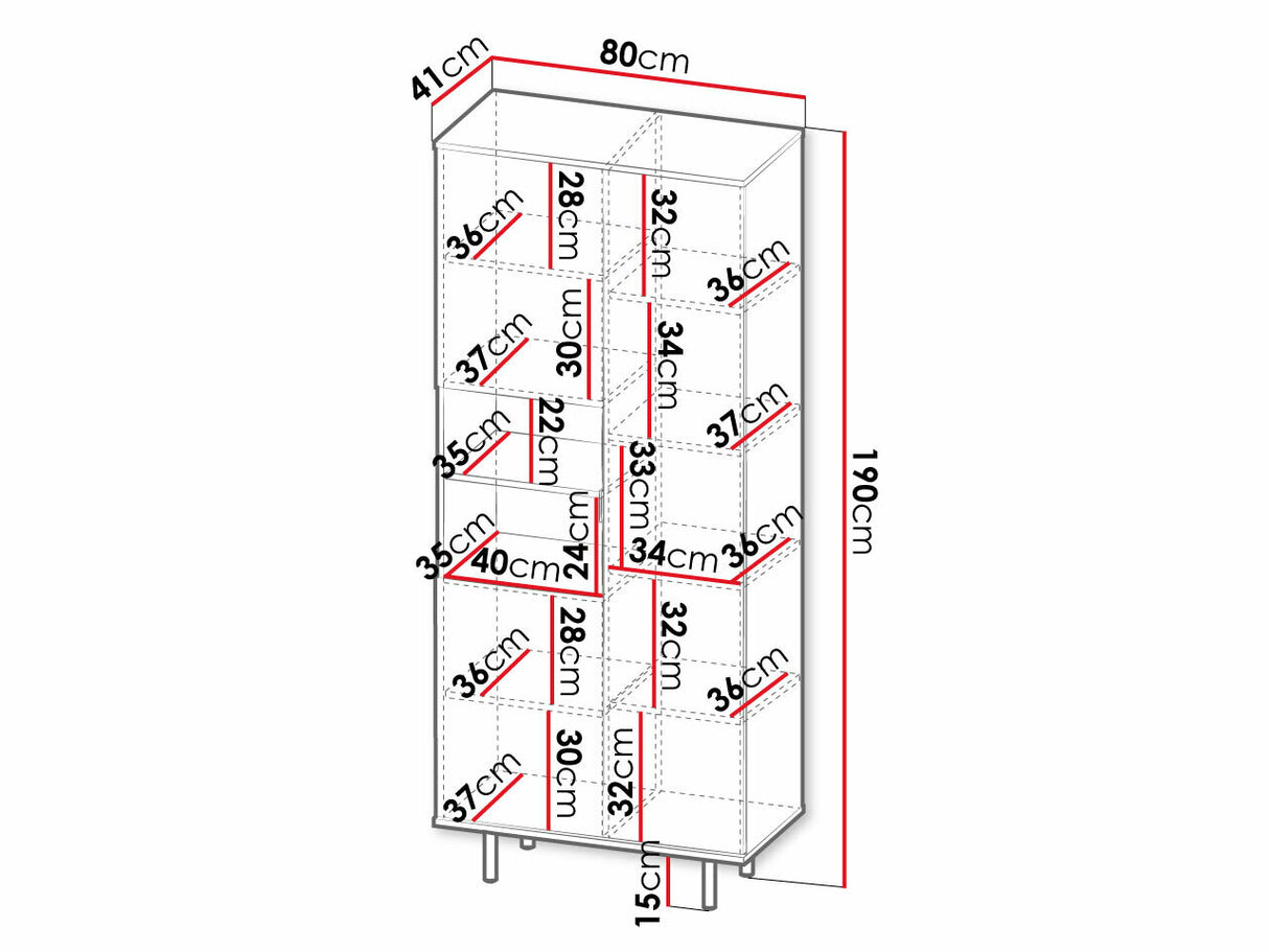 Könyvespolc Regał R3D NUBIA, Szín: Kasmír